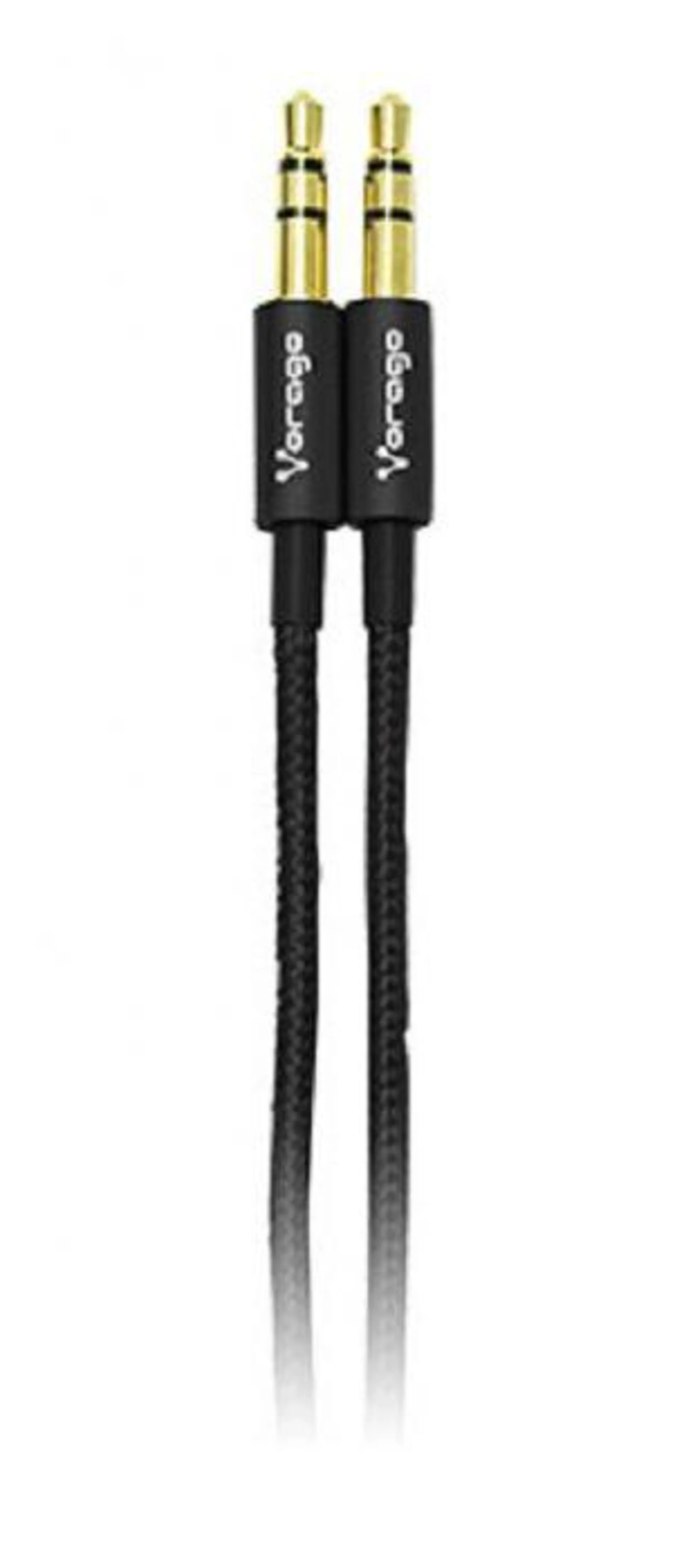Cable Auxiliar Vorago Cab-115 Negro Metalico 3.5Mm A 3.5 Mm Bolsa