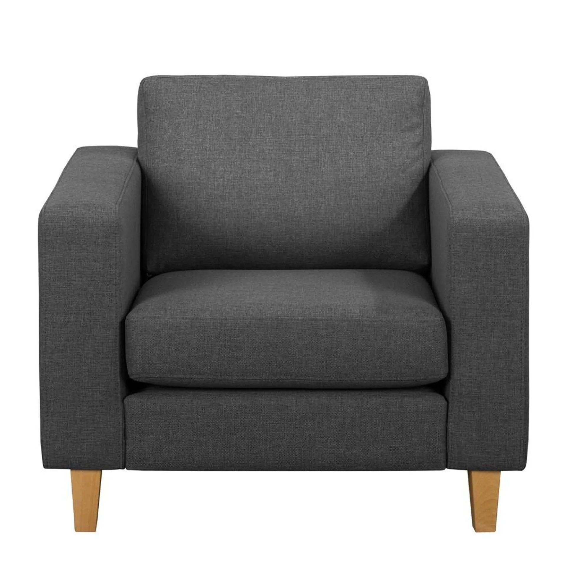 Garen - Sillón estilo moderno tela color gris oscuro