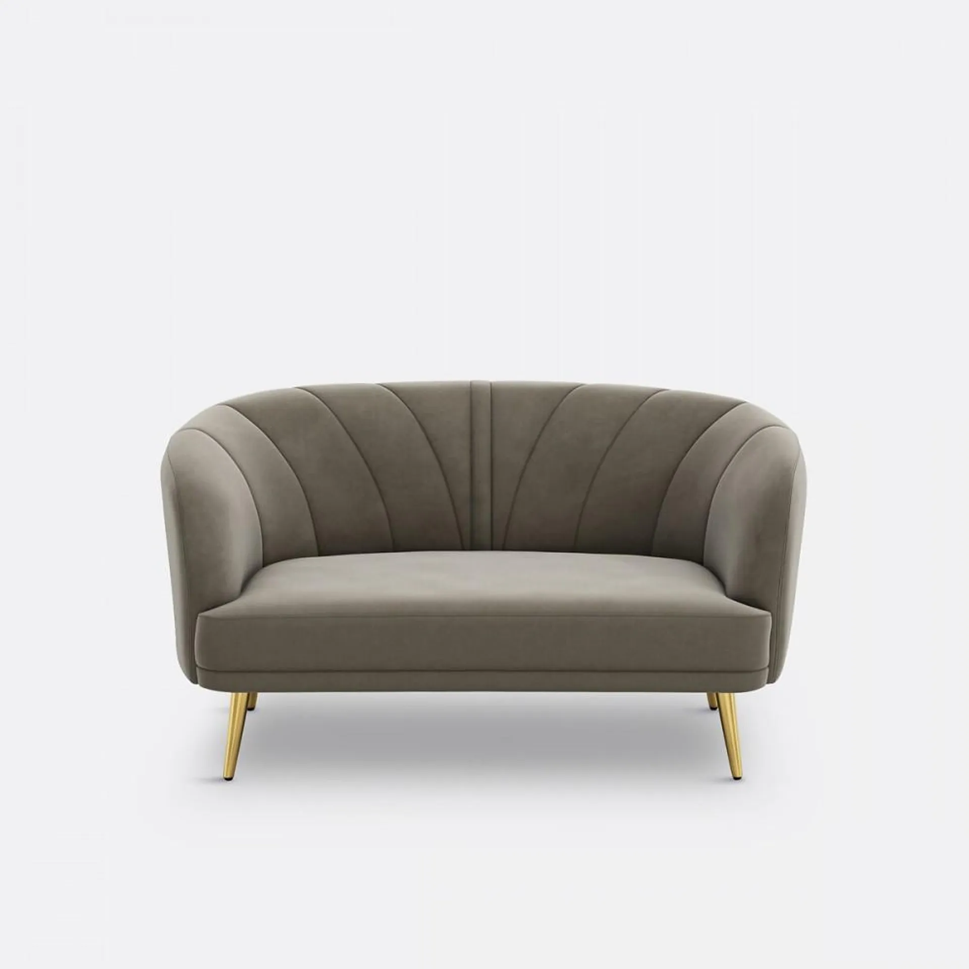 Leonne - Loveseat estilo clásico en terciopelo color gris oscuro