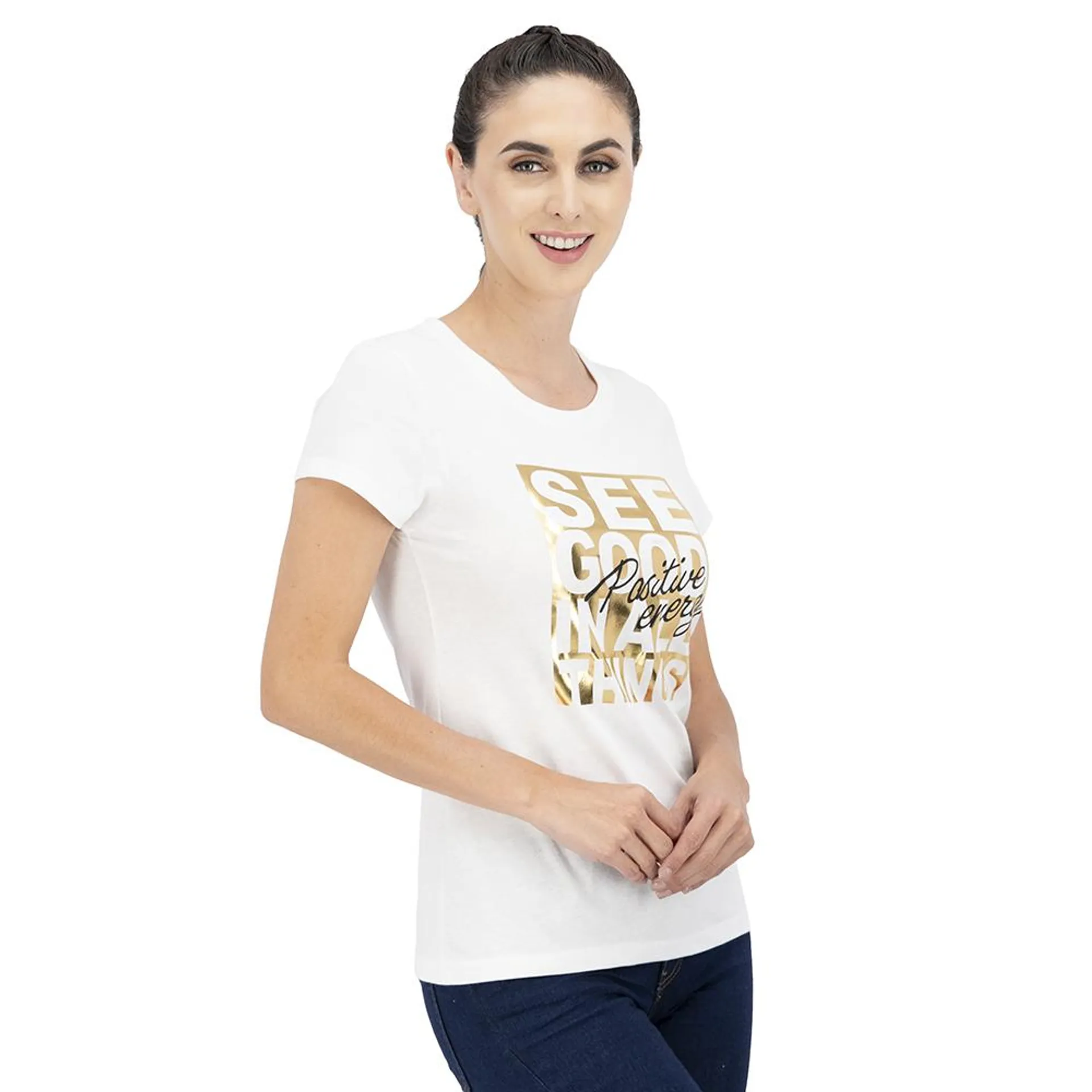 Playera Mujer Estampado Foil