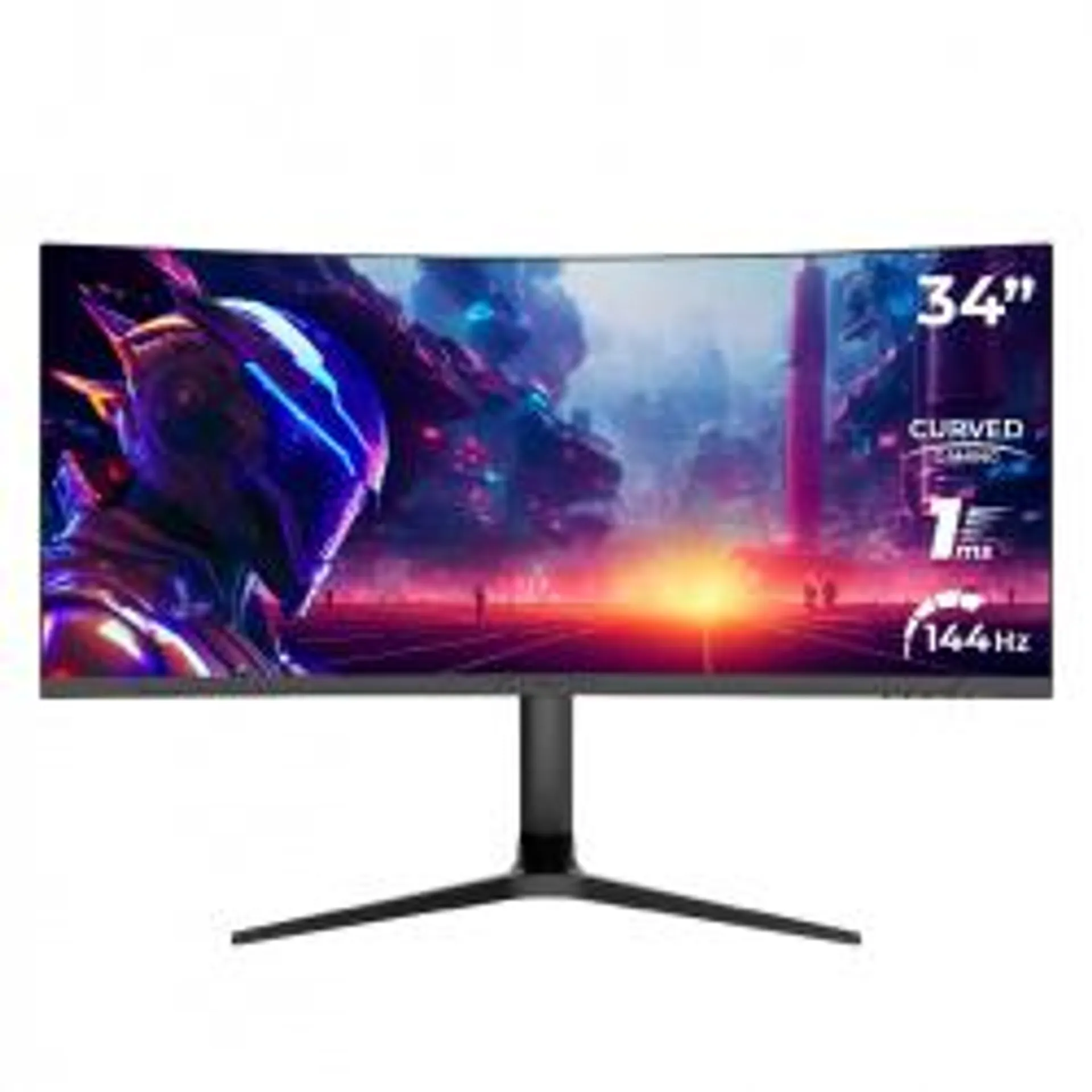 Monitor Gamer Curvo Balam Rush Extreme Earth MGX34C LED 34", Wide Quad HD, Freesync, 144Hz, HDMI, Negro