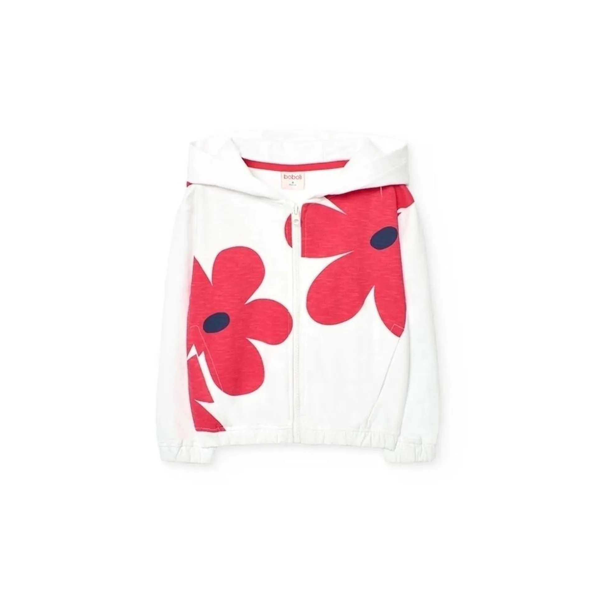 Chaqueta de felpa para niña en color blanco