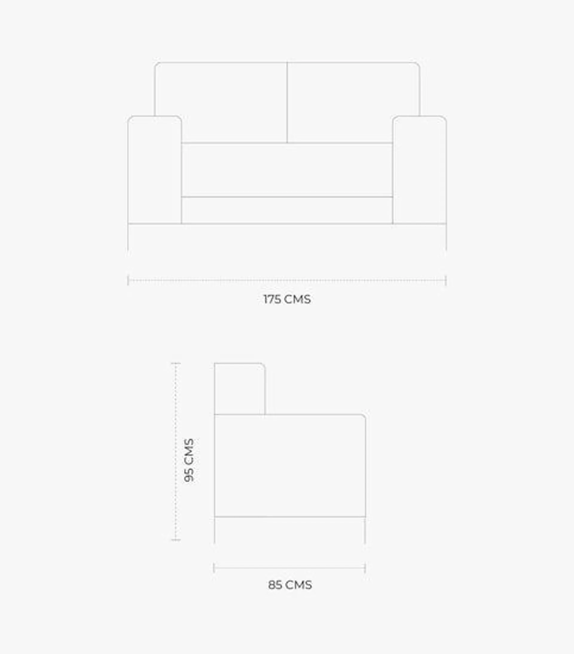 Love Seat Stanza de tela color Gris