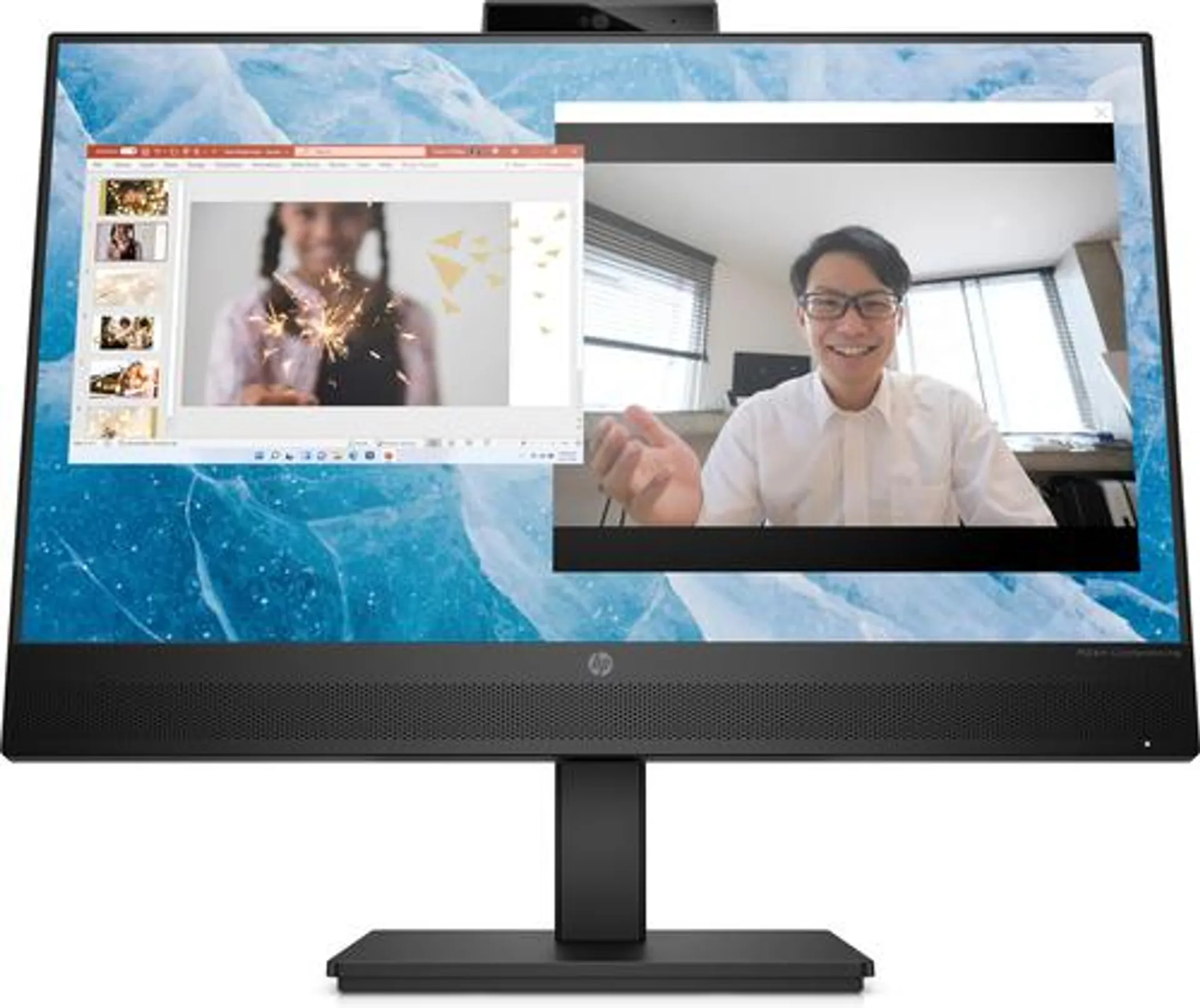 Monitor Hp M24M Para Videoconferencia 23.8" Full Hd Cámara Web 5Mp Micrófono Vga Hdmi Negro 7N4J6At