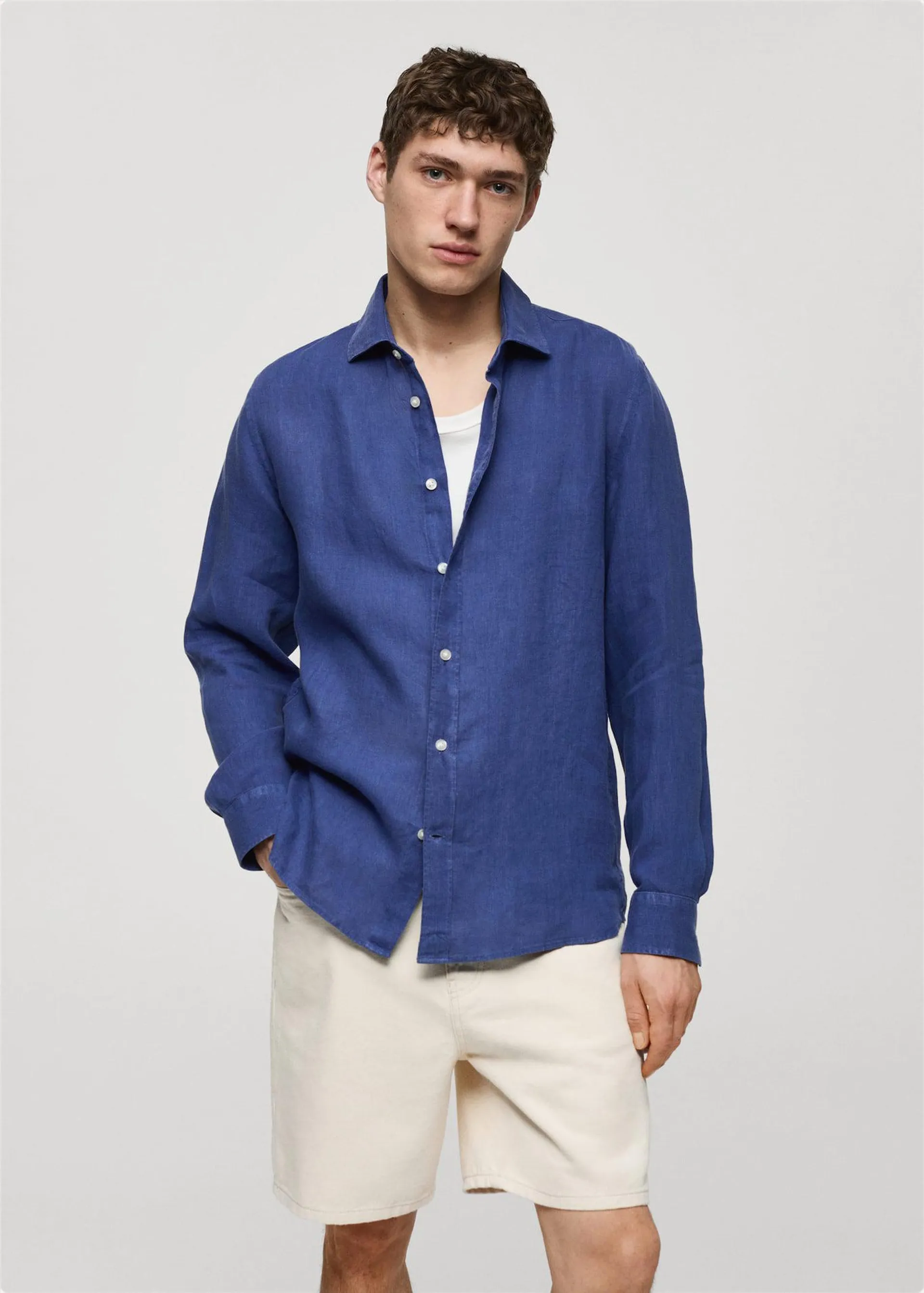 Camisa classic fit 100% lino