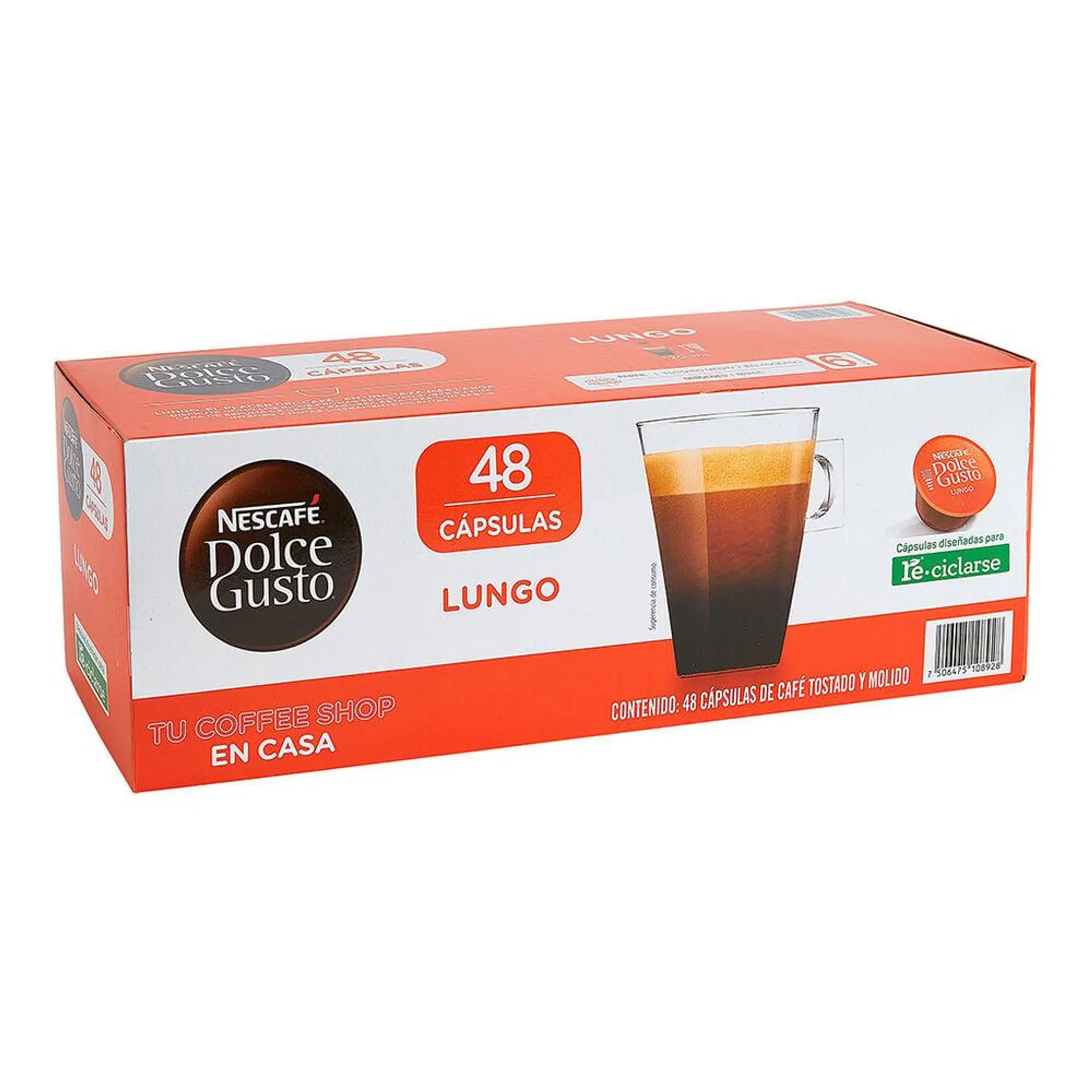 Cápsulas para Café Lungo Nescafé Dolce Gusto 48 pzas