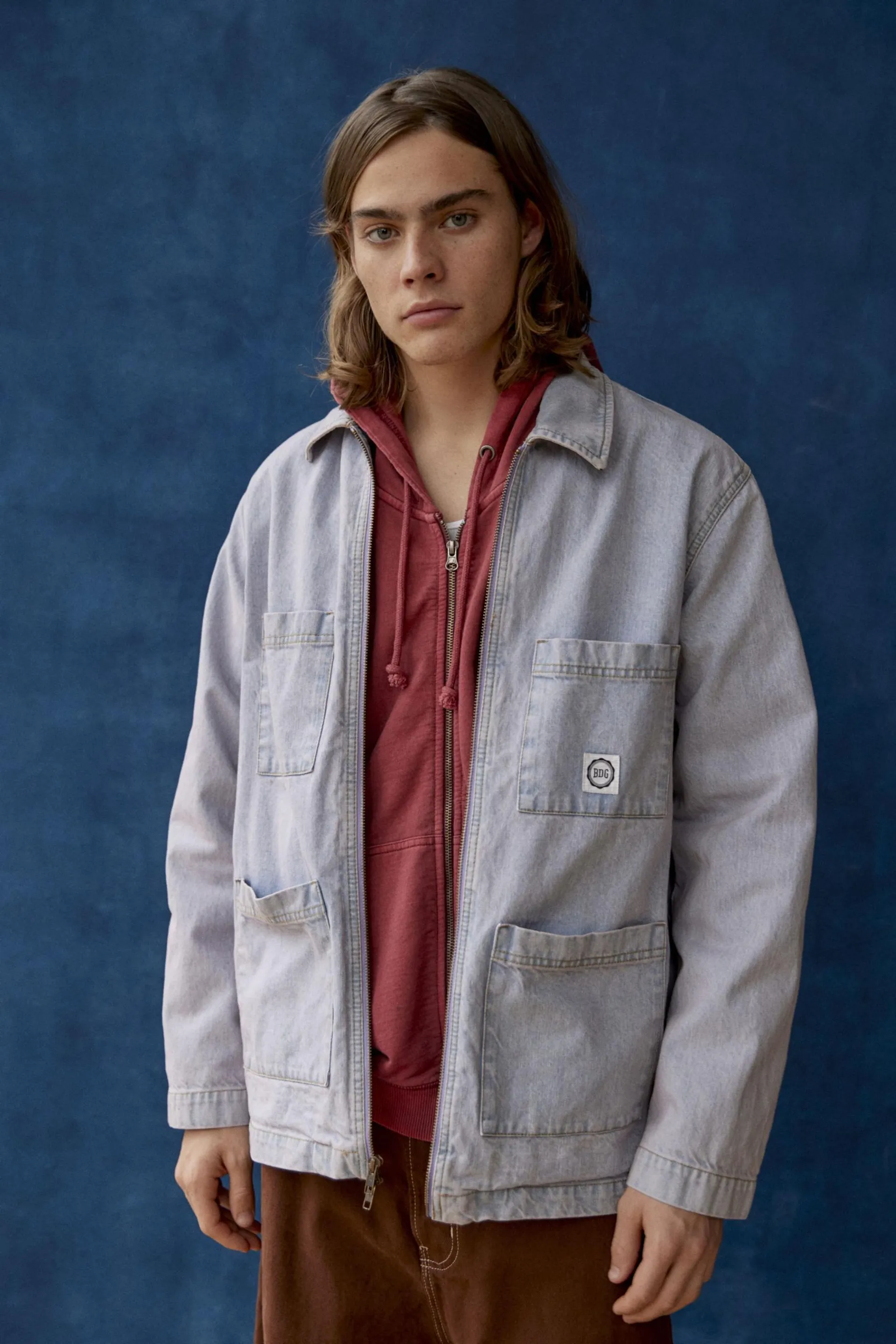 BDG Oversized Denim Zip Chore Coat