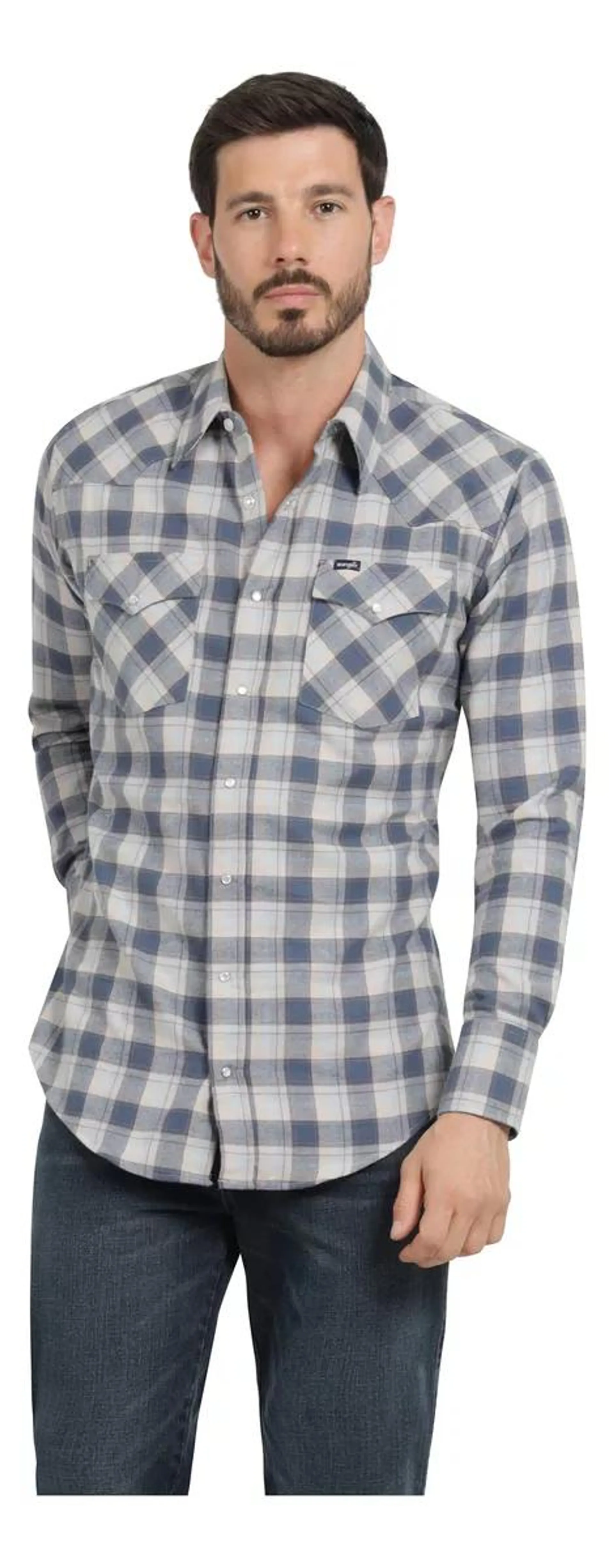 Camisa Vaquera Hombre Wrangler Regular Fit Manga Larga 298