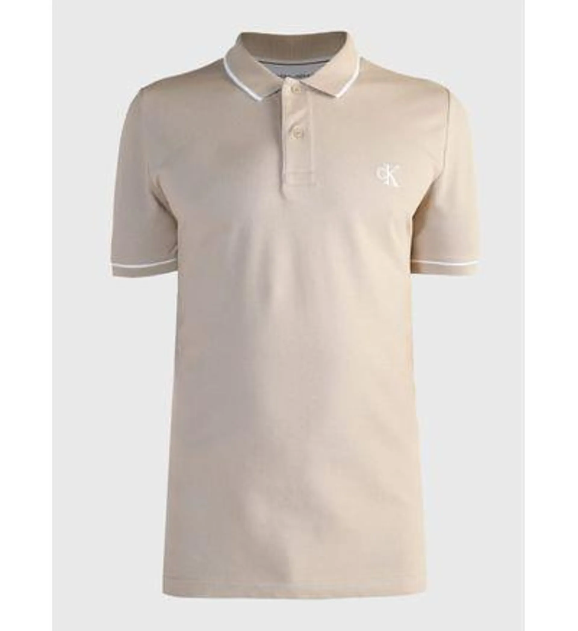 Polo Calvin Klein con Monograma Hombre Beige