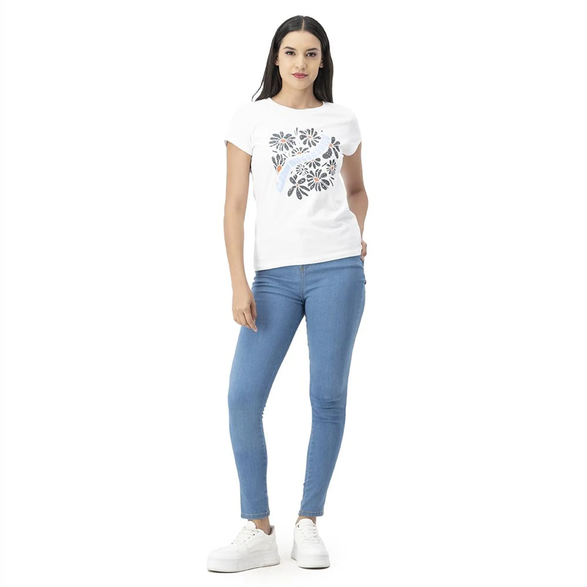 Playera Mujer Estampado Flores