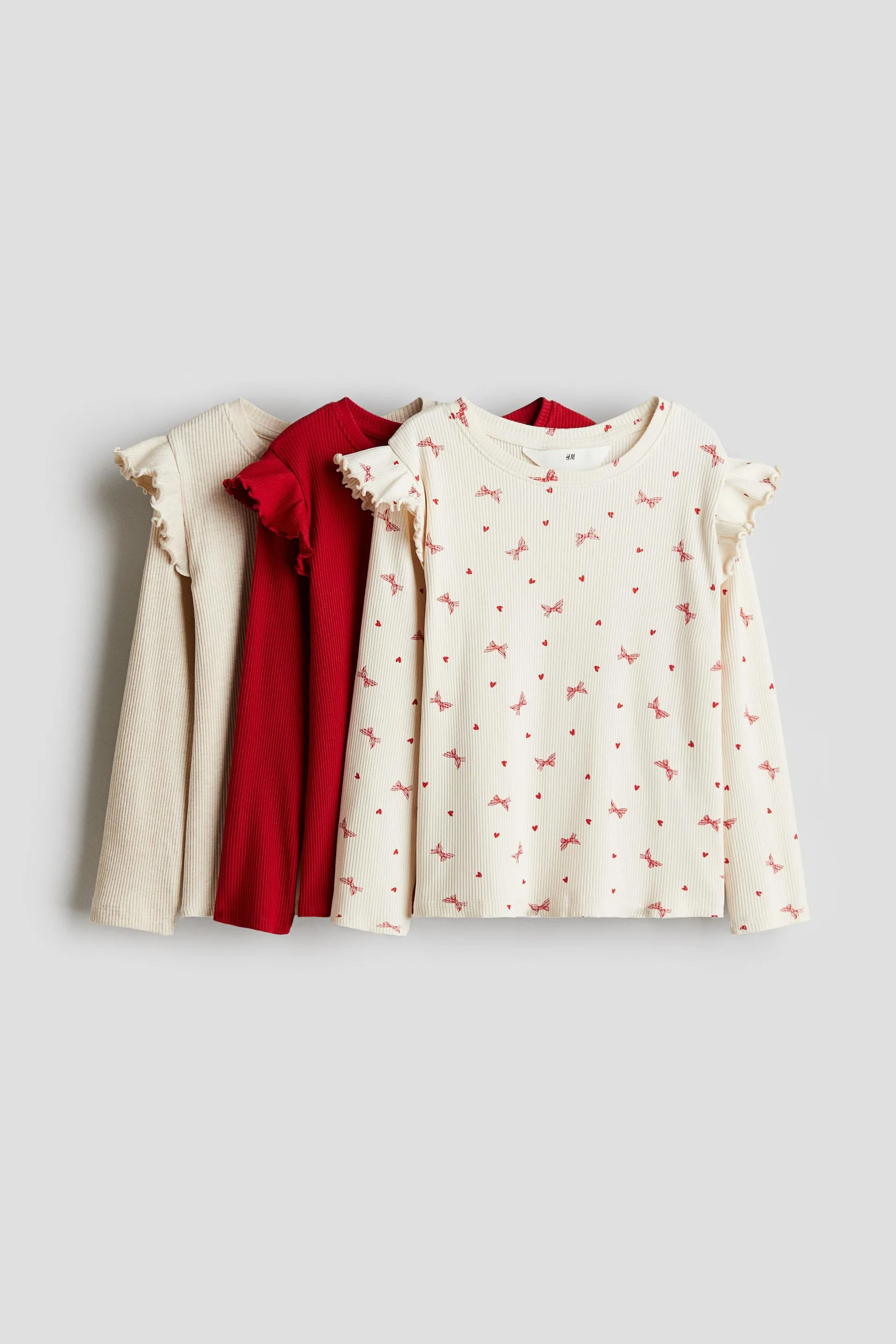 3-pack de tops con olán