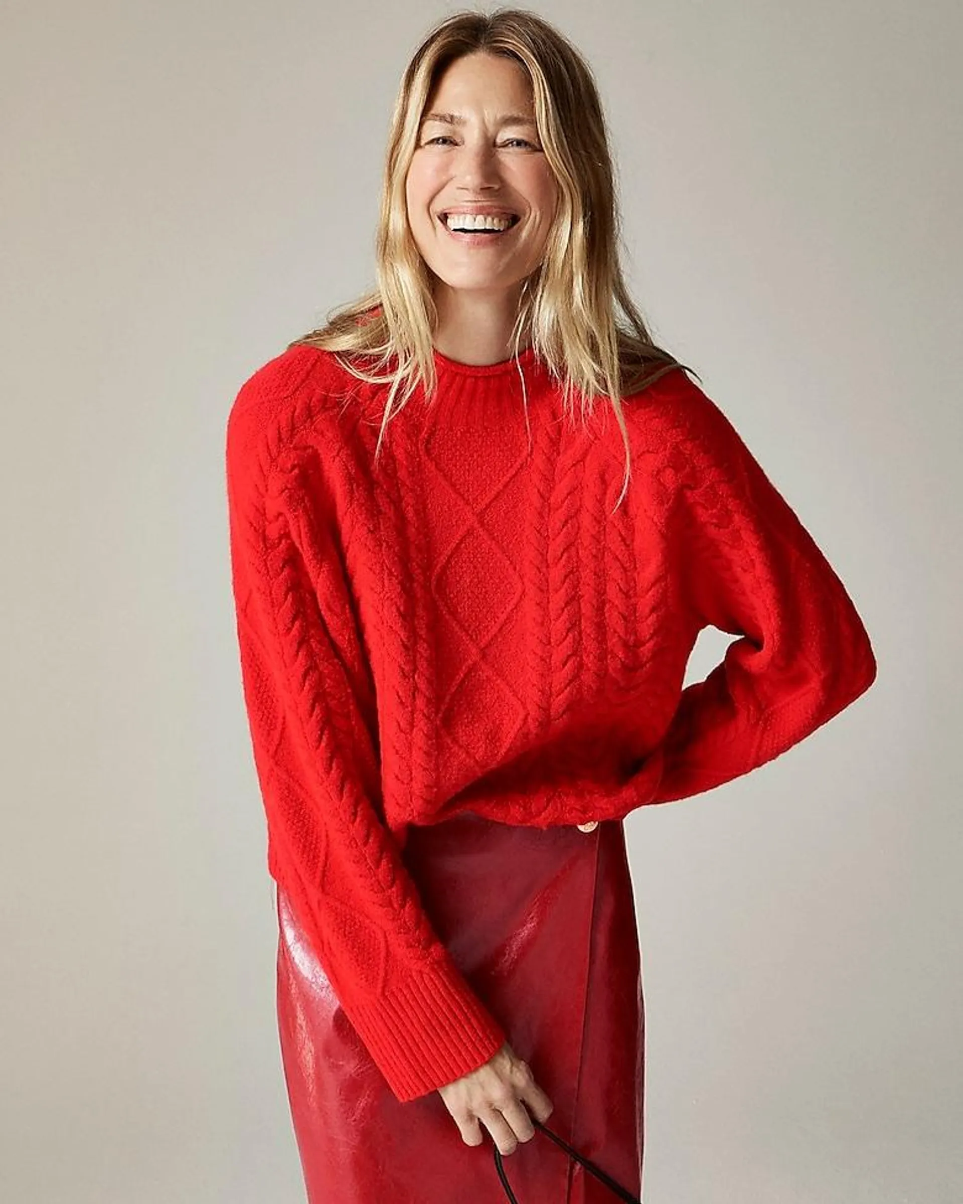 Cable-knit Rollneck™ sweater in Supersoft yarn