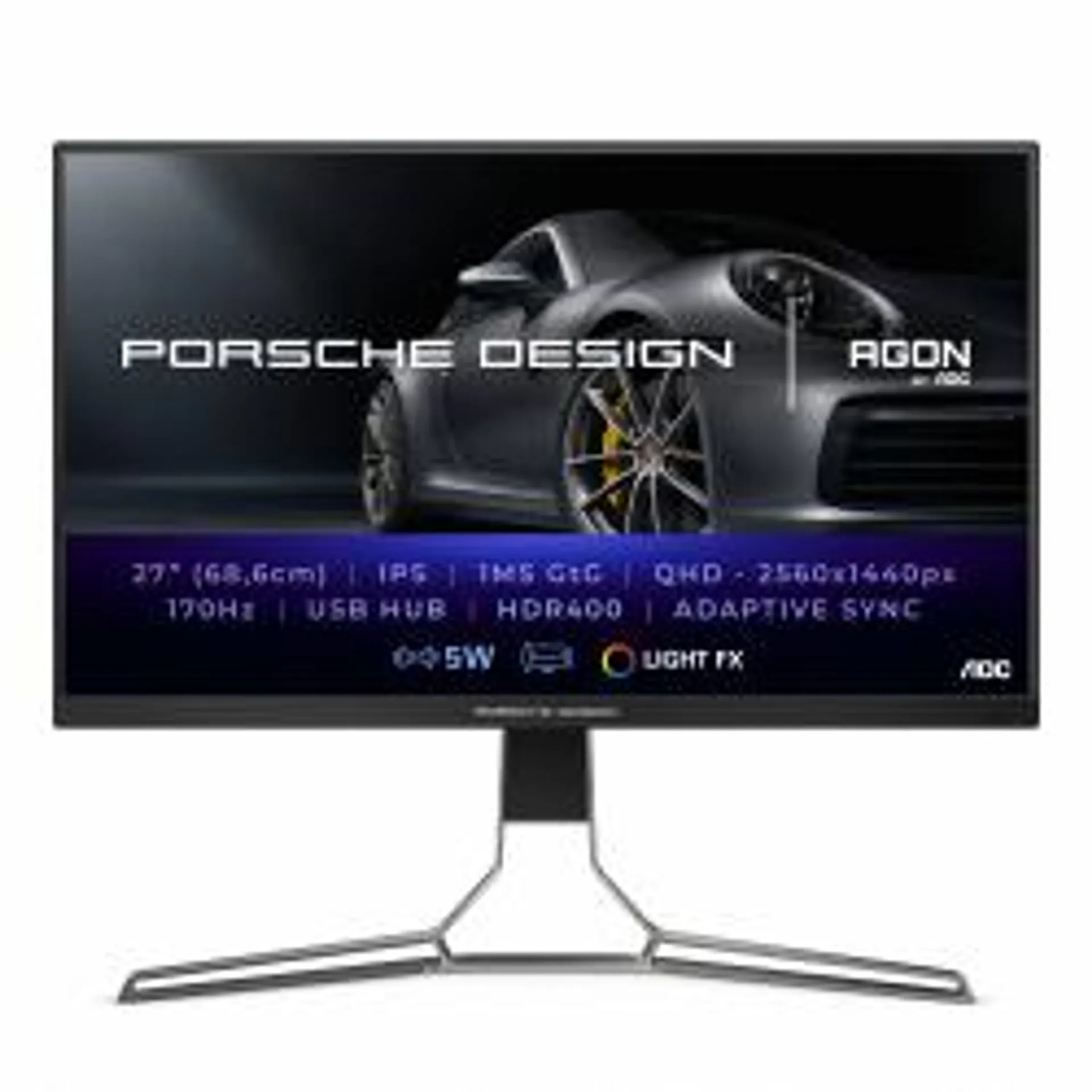 Monitor AOC Porsche PD27S LCD 27", QHD, FreeSync, 170Hz, HDMI, Negro