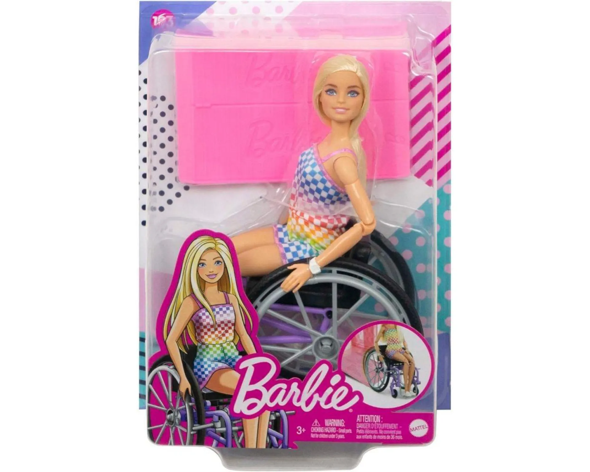 Barbie Fashionista Muñeca Silla de Ruedas Morada