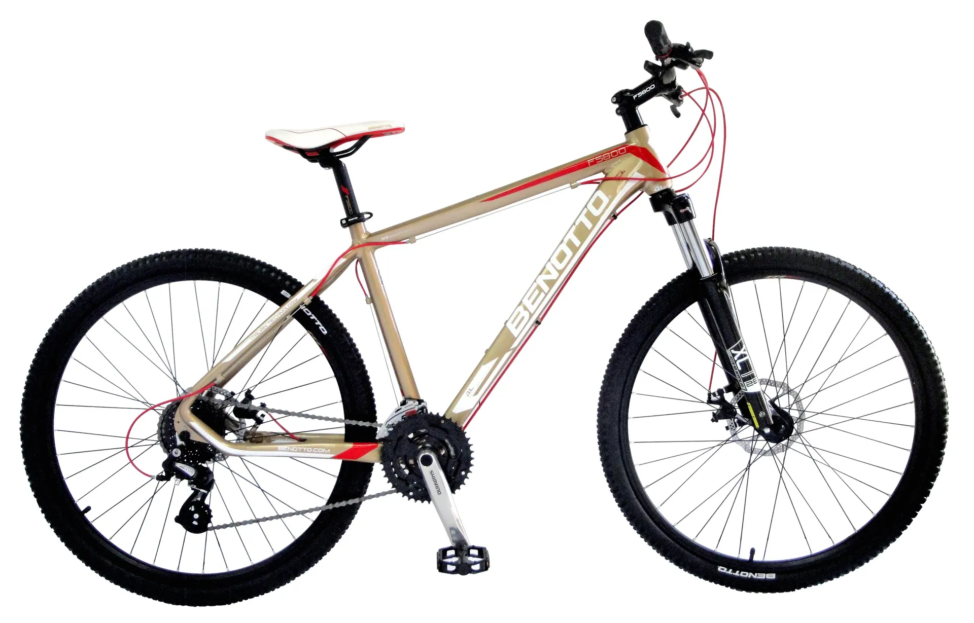 Bicicleta BENOTTO Montaña FS-800 R27.5 24V. FS Shimano Altus Frenos Doble Disco Mecanico Aluminio Marron Talla:SM