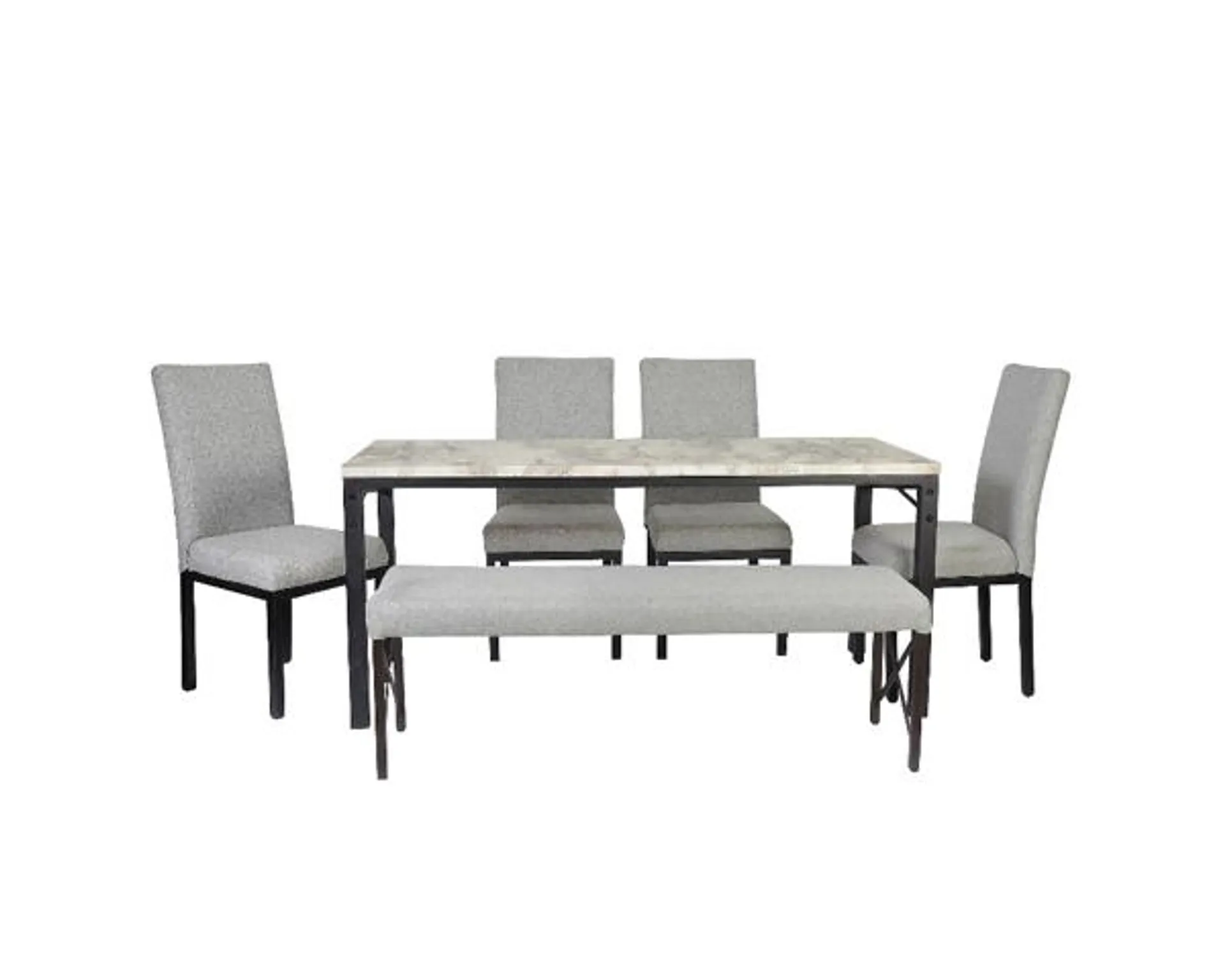 Antecomedor Tubular Renata 4 Sillas 1 Banca