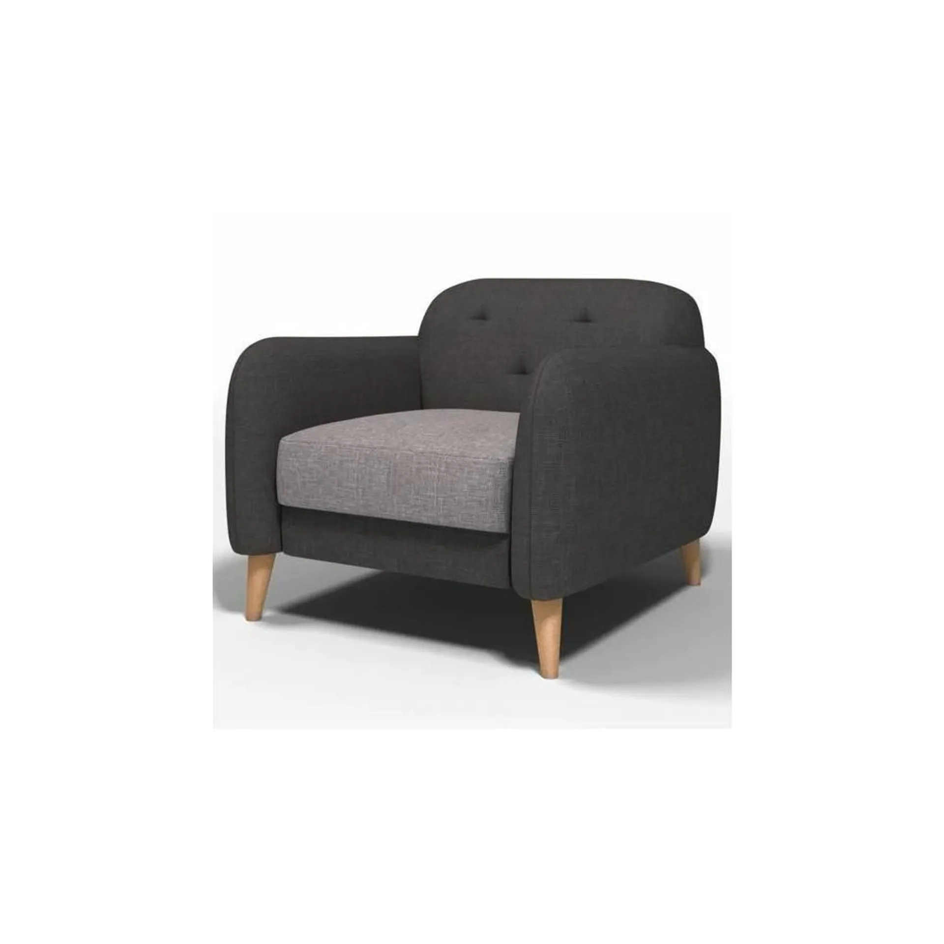 Halo - Sillón estilo moderno de color gris oscuro y asiento gris claro