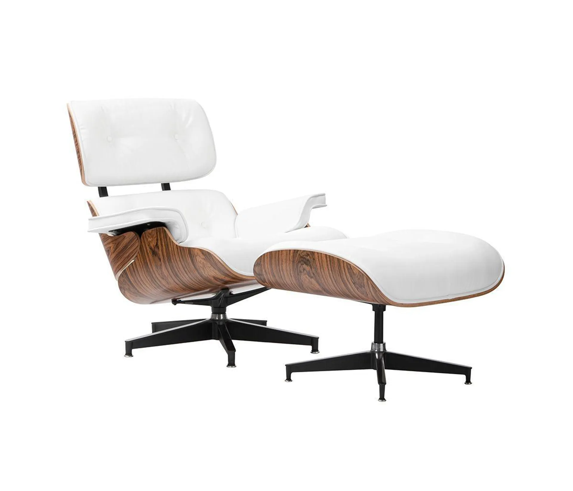 Silla réplica Eames Lounge Ottoman - Nogal con blanco