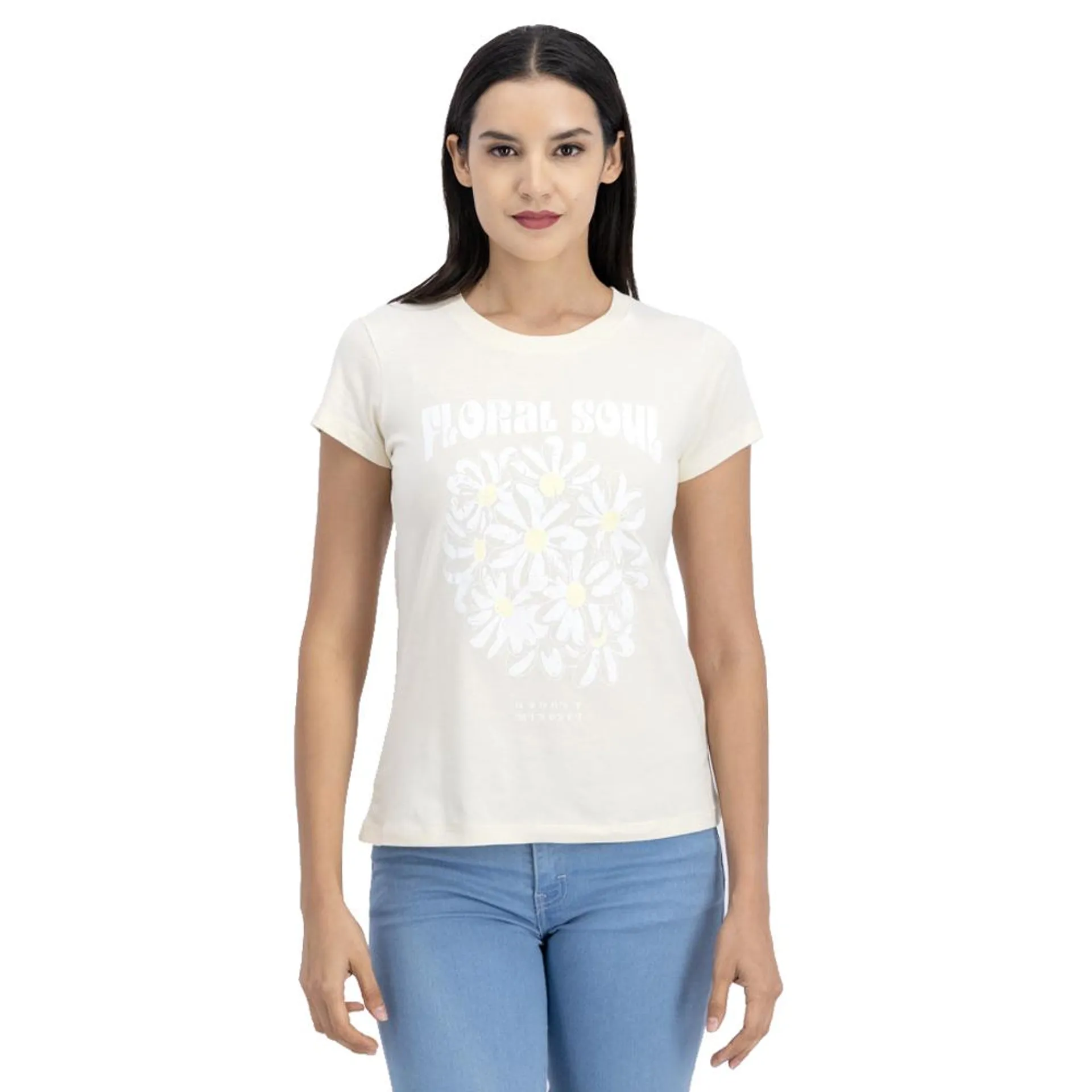 Playera Mujer Estampado Floral Soul