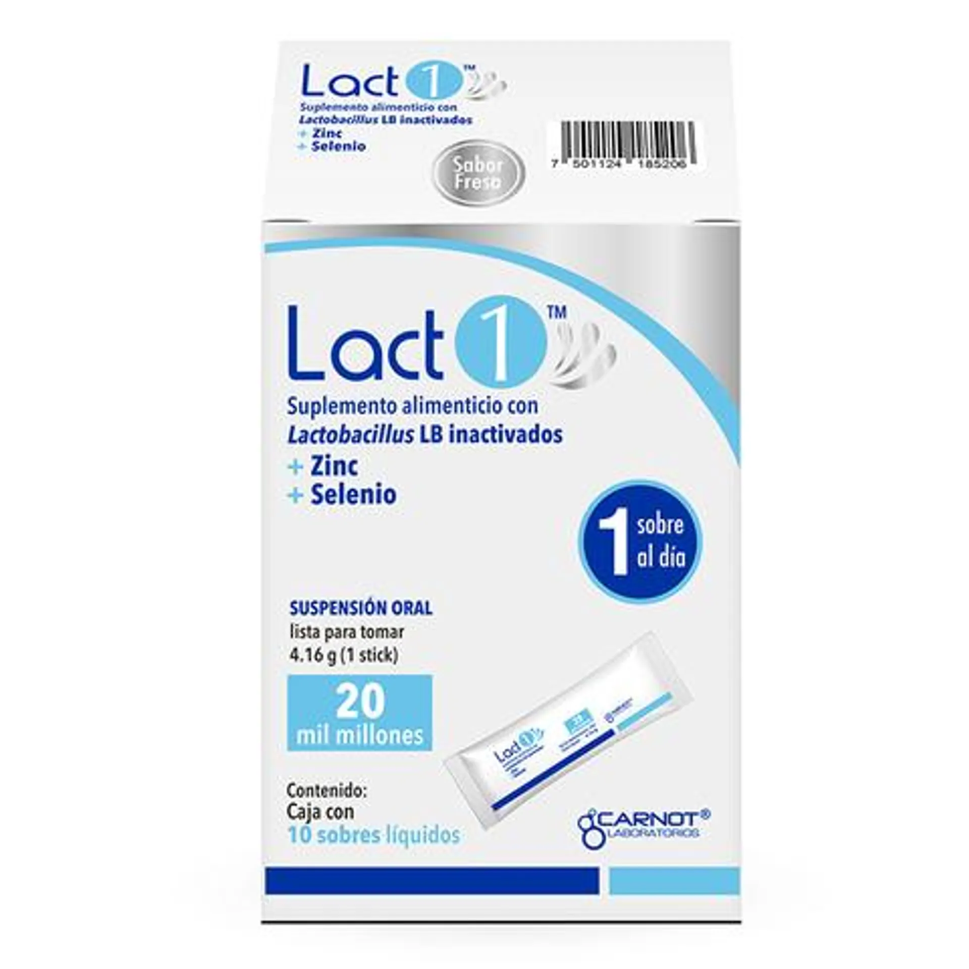 Lact 1 Suplemento Alimenticio con Lactobacillus LB Inactivados + Zinc + Selenio