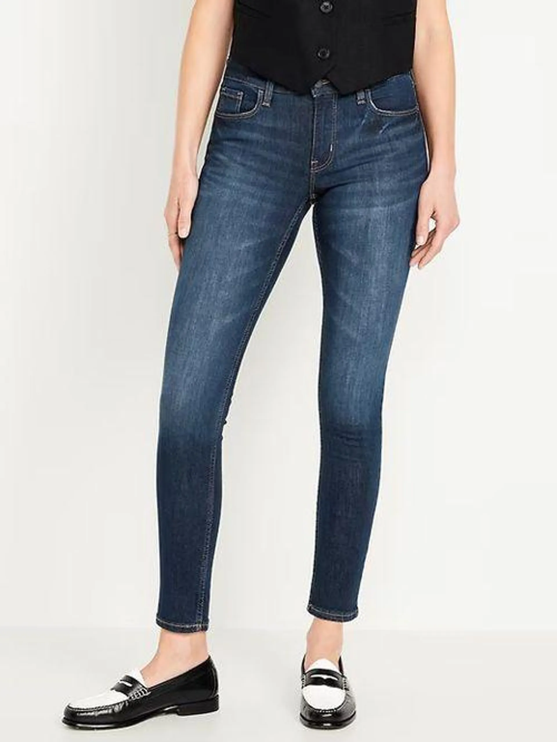 Jeans Old Navy Mid-Rise Rockstar Super Skinny para Mujer