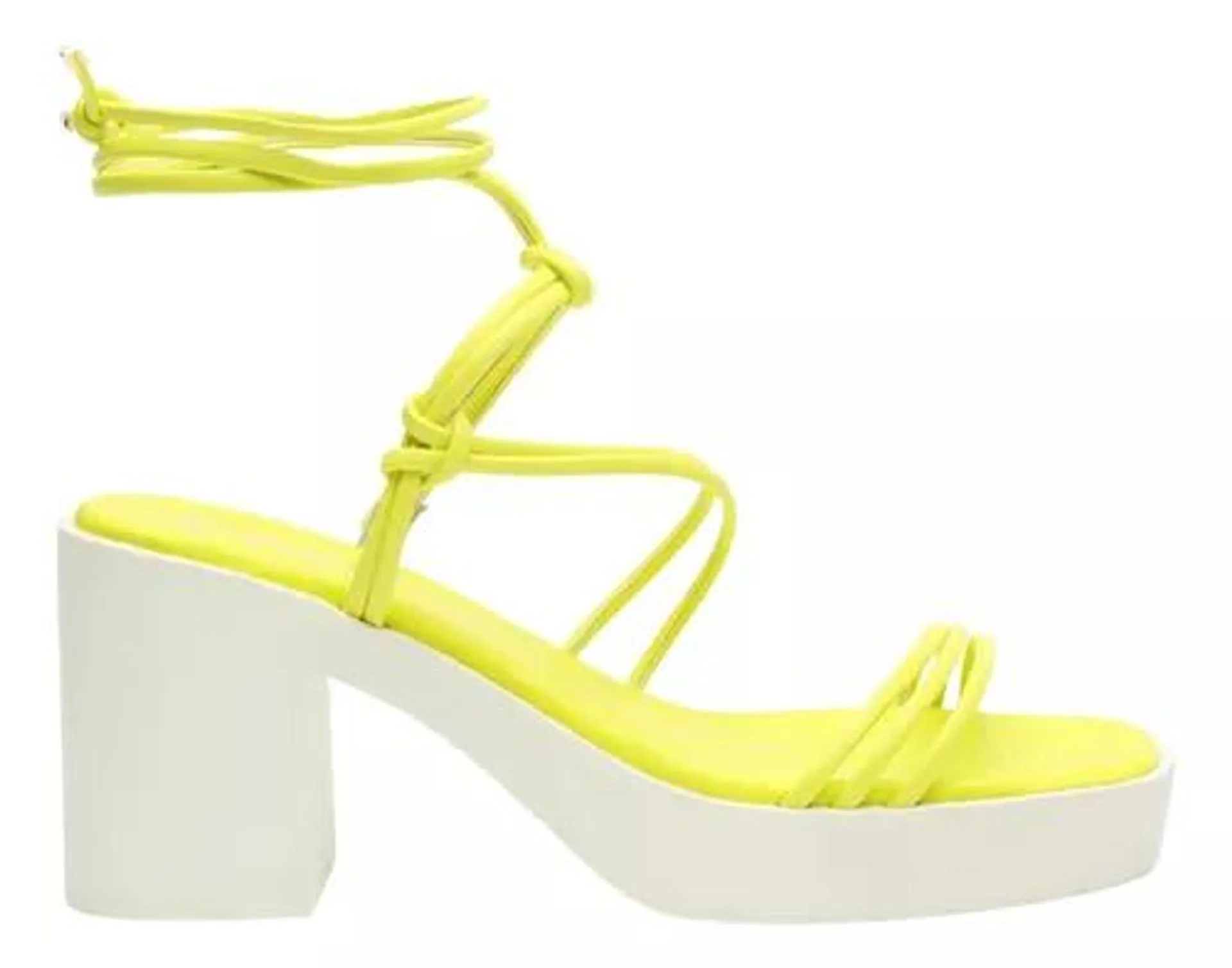 Sandalias Mujer Plataforma Tifany Tiras Verde Neon Fareli