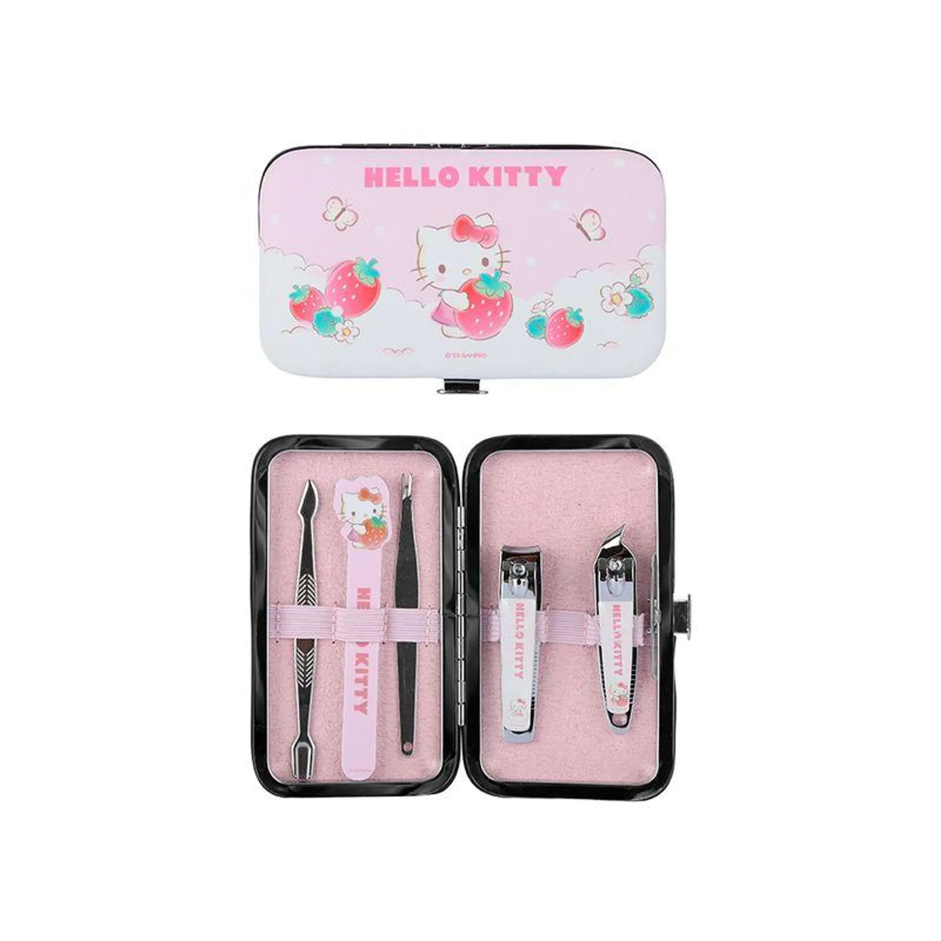 Kit De Manicure Con Estuche Sanrio Hello Kitty Acero Inoxidable 5 Piezas