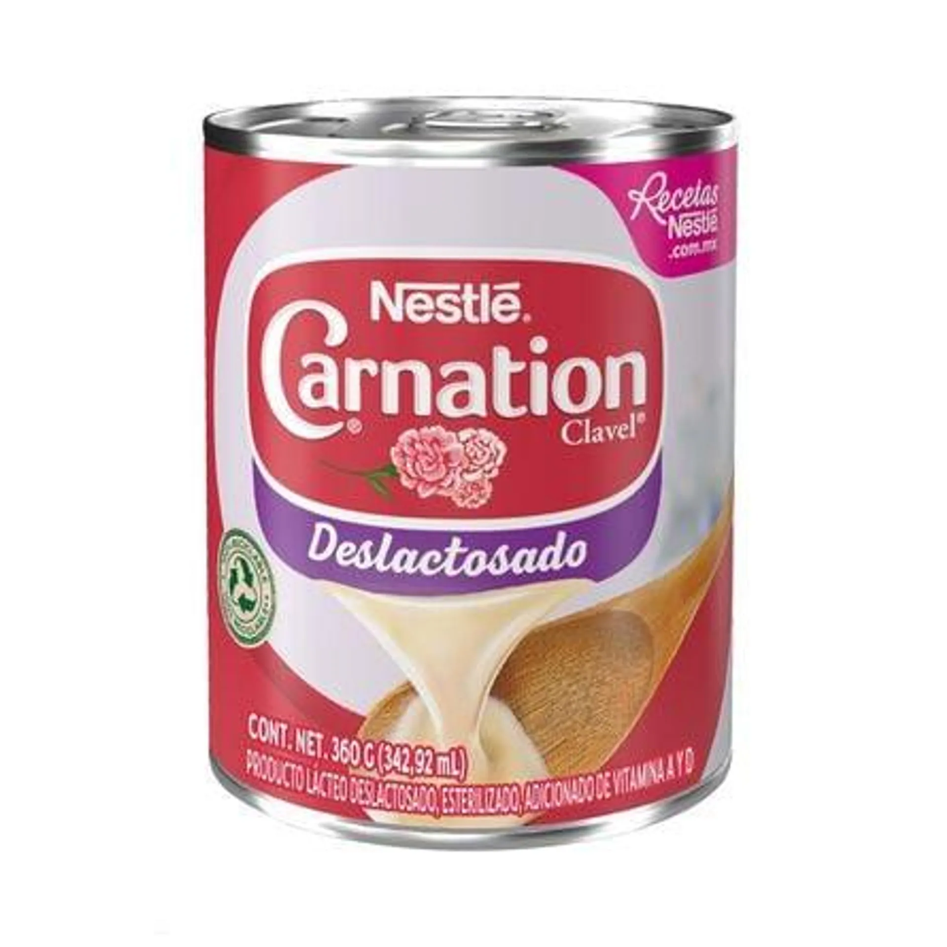 Leche Evaporada Nestlé Carnation Clavel Deslactosado 360g