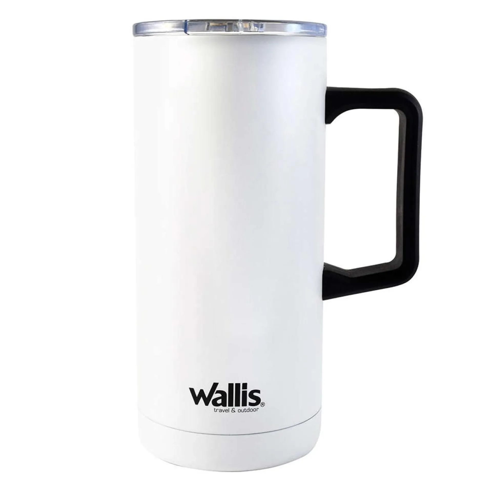Taza térmica con protector deslizante, 500 ml, blanco con detalles negros