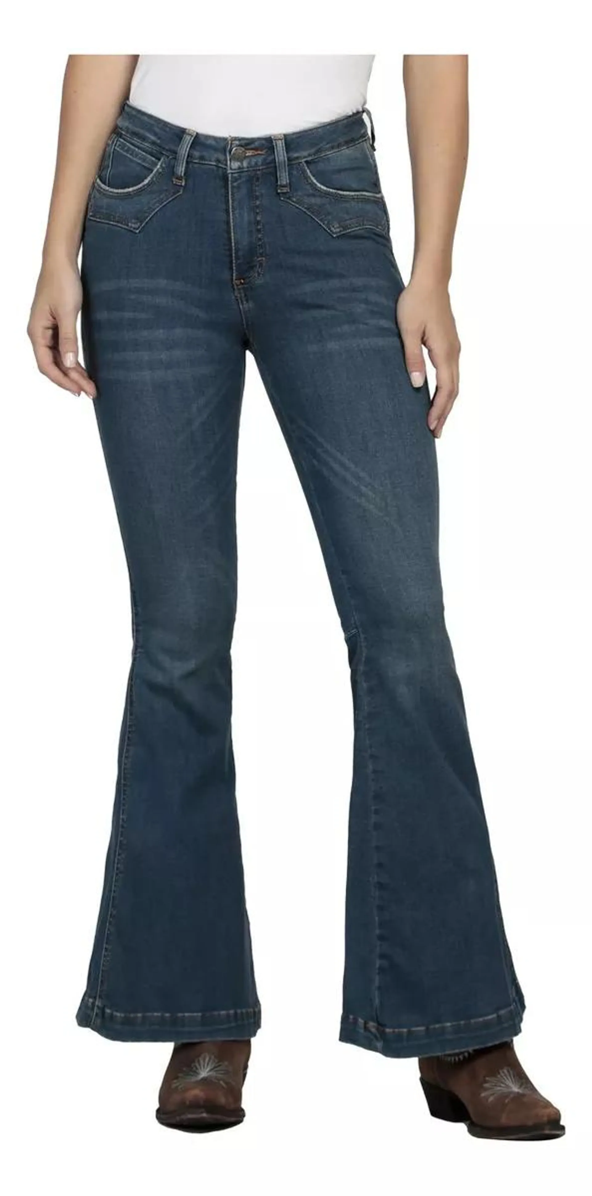 Pantalon Jeans Vaquero Pierna Acampanada Wrangler Mujer W03