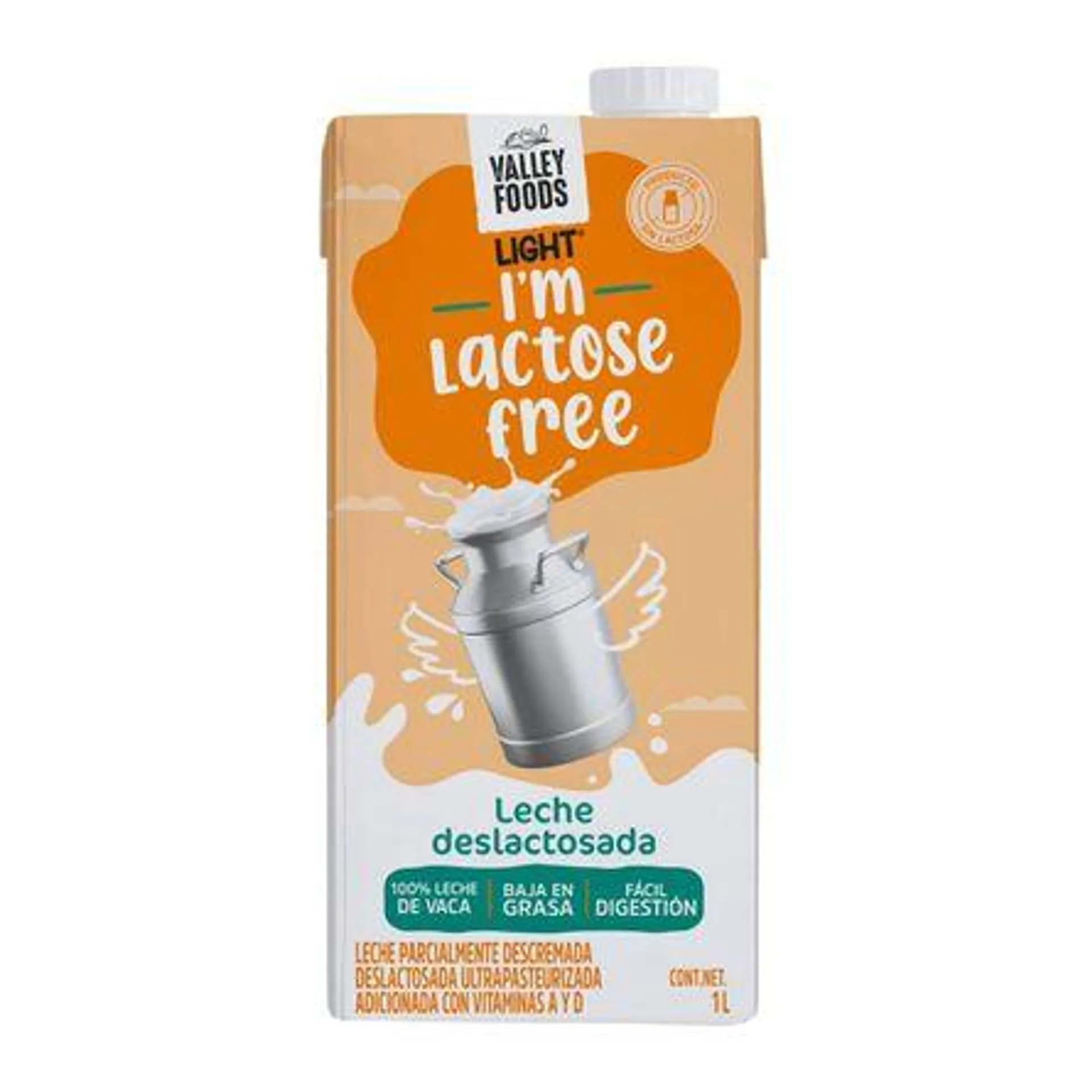 Leche deslactosada light Valley Foods 1 L