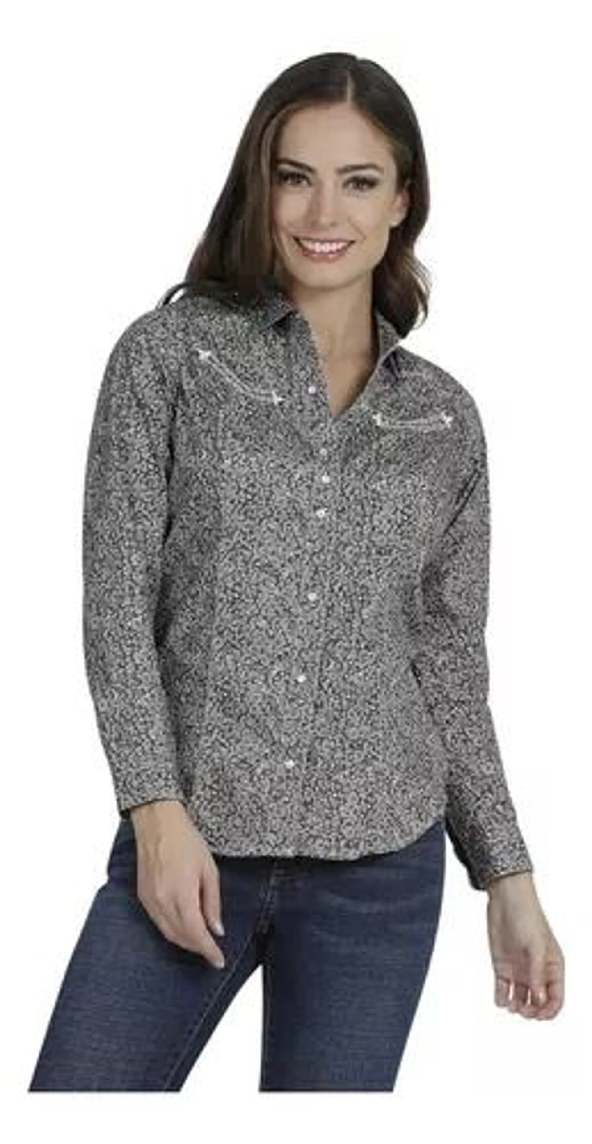 Blusa Vaquera Mujer Wrangler Slim Fit Manga Larga 000