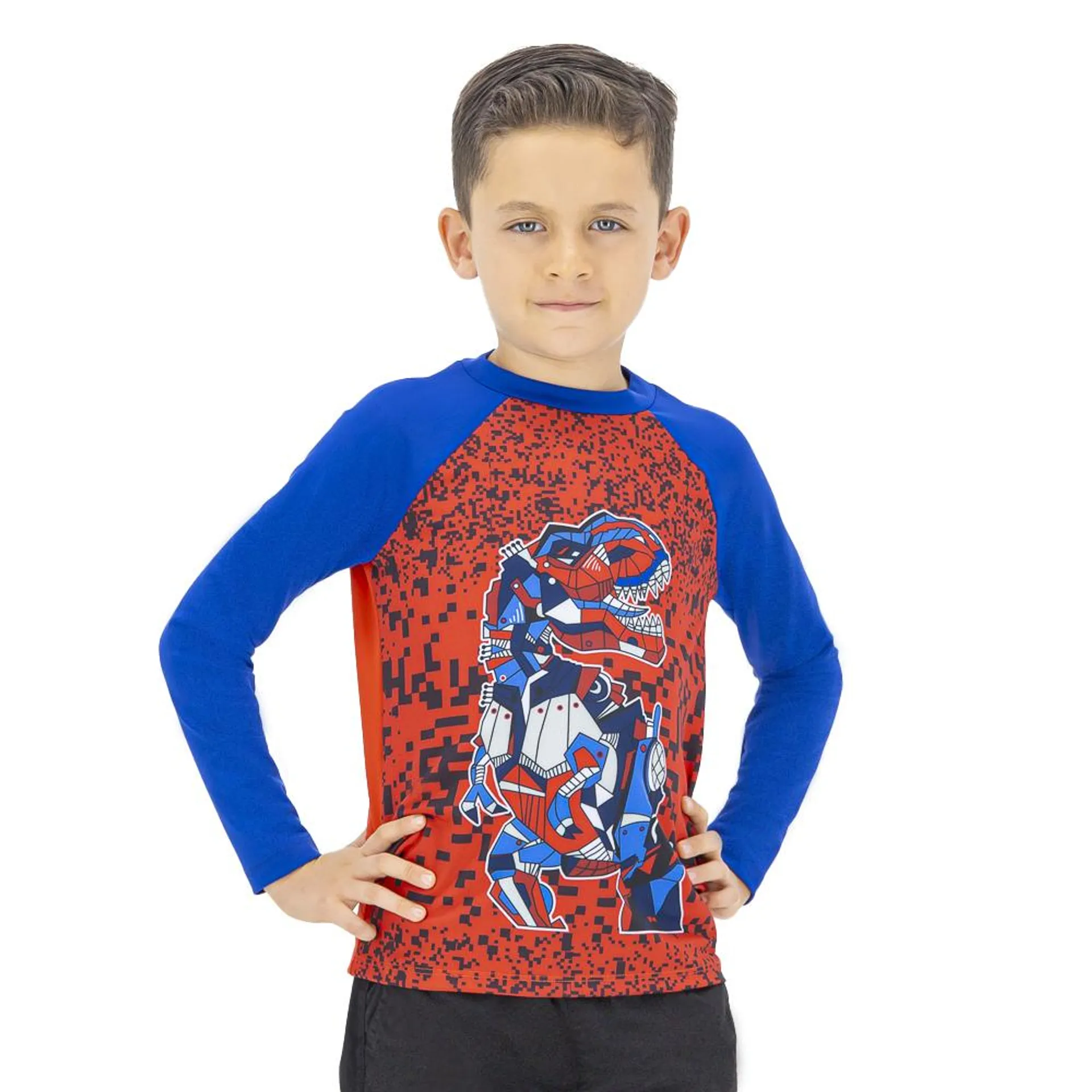 Playera Tipo Surf Hummo Niño Diseño Dinosaurio