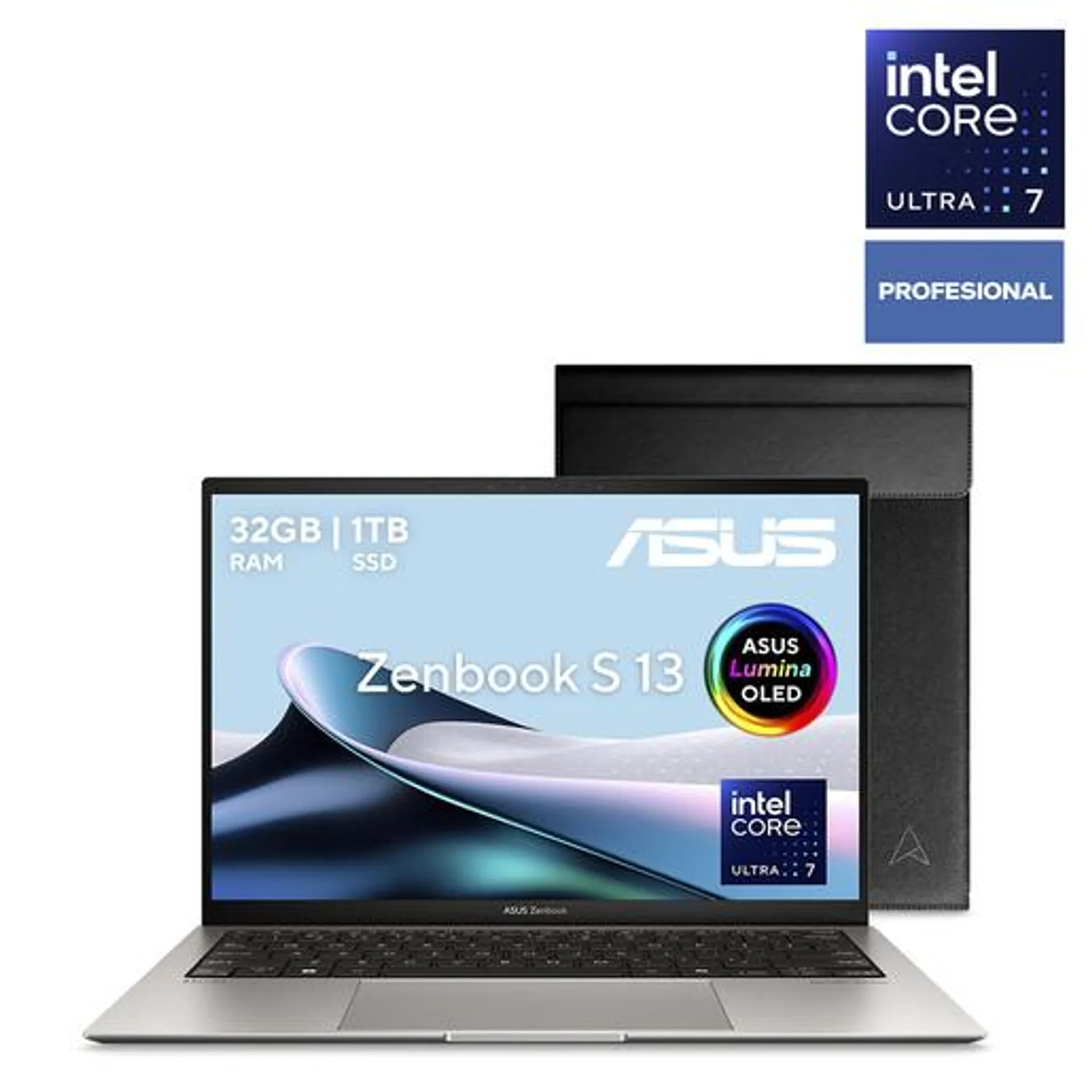 Laptop Asus Zenbook S 13 Oled Intel Core Ultra 7 13.3 pulg. 1tb SSD 32gb RAM más Sleeve