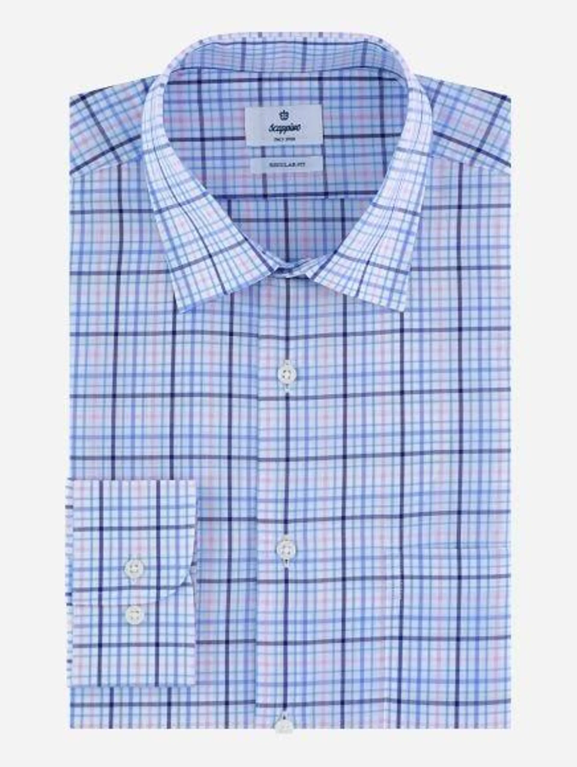 Camisa Business Casual Popelina a Cuadros