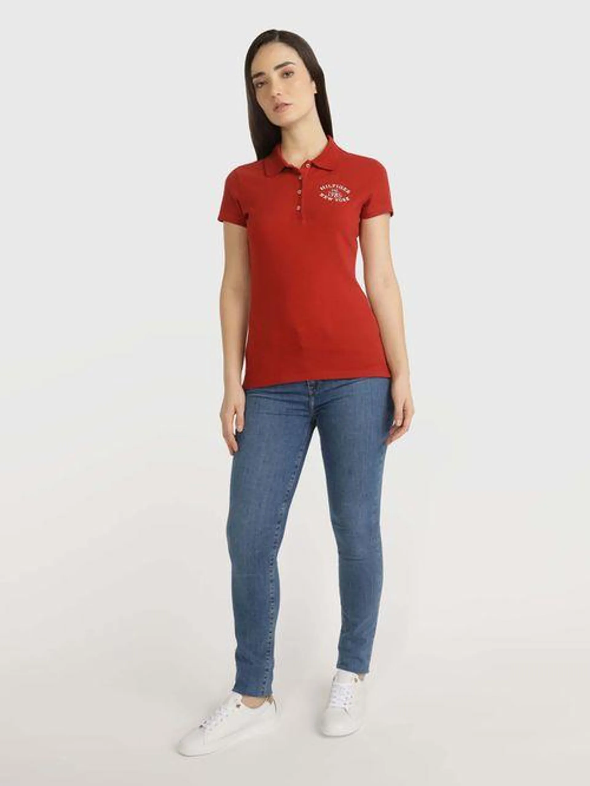 Polo tommy hilfiger con logo bordado de mujer de mujer Tommy Hilfiger