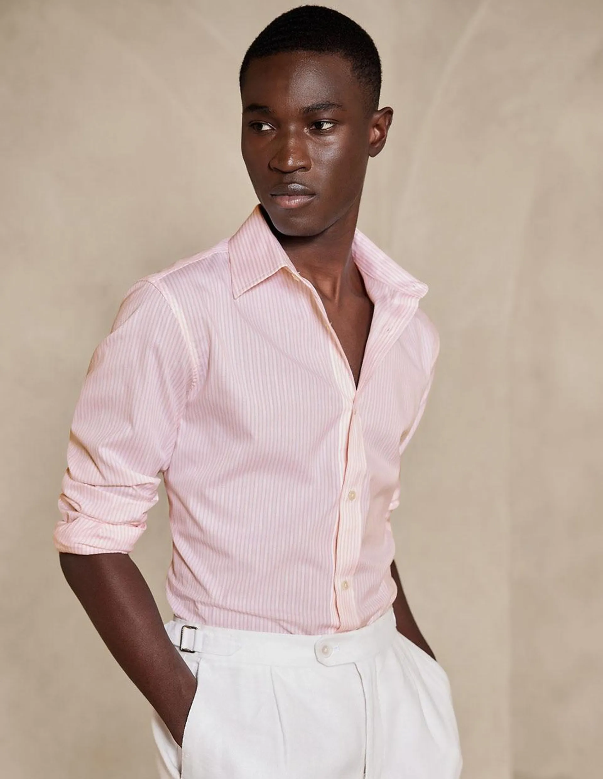 Camisa casual de algodón manga larga para hombre