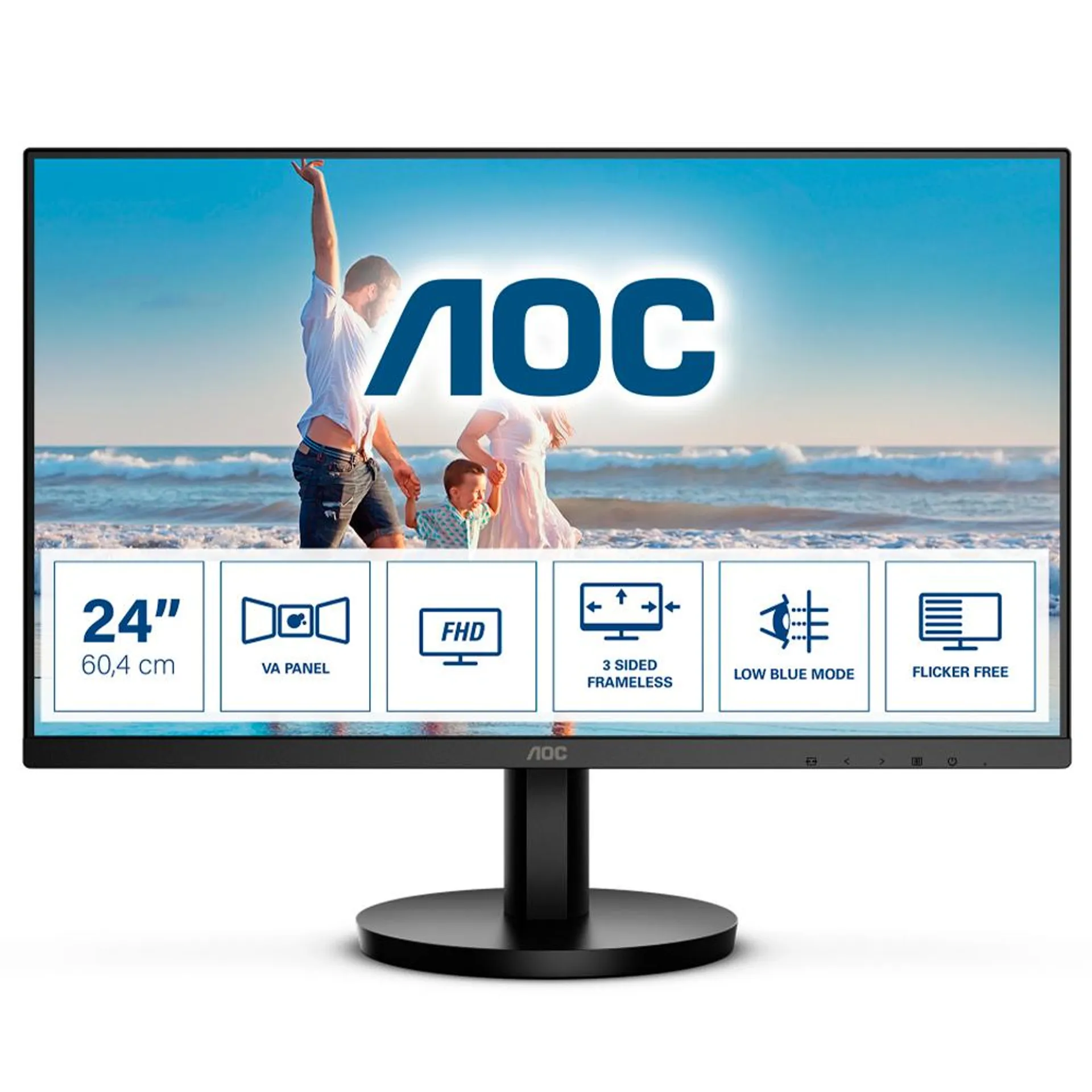 Monitor AOC 24B3HM LED 23.8" / Full HD / 75Hz / HDMI / Negro / 24B3HM