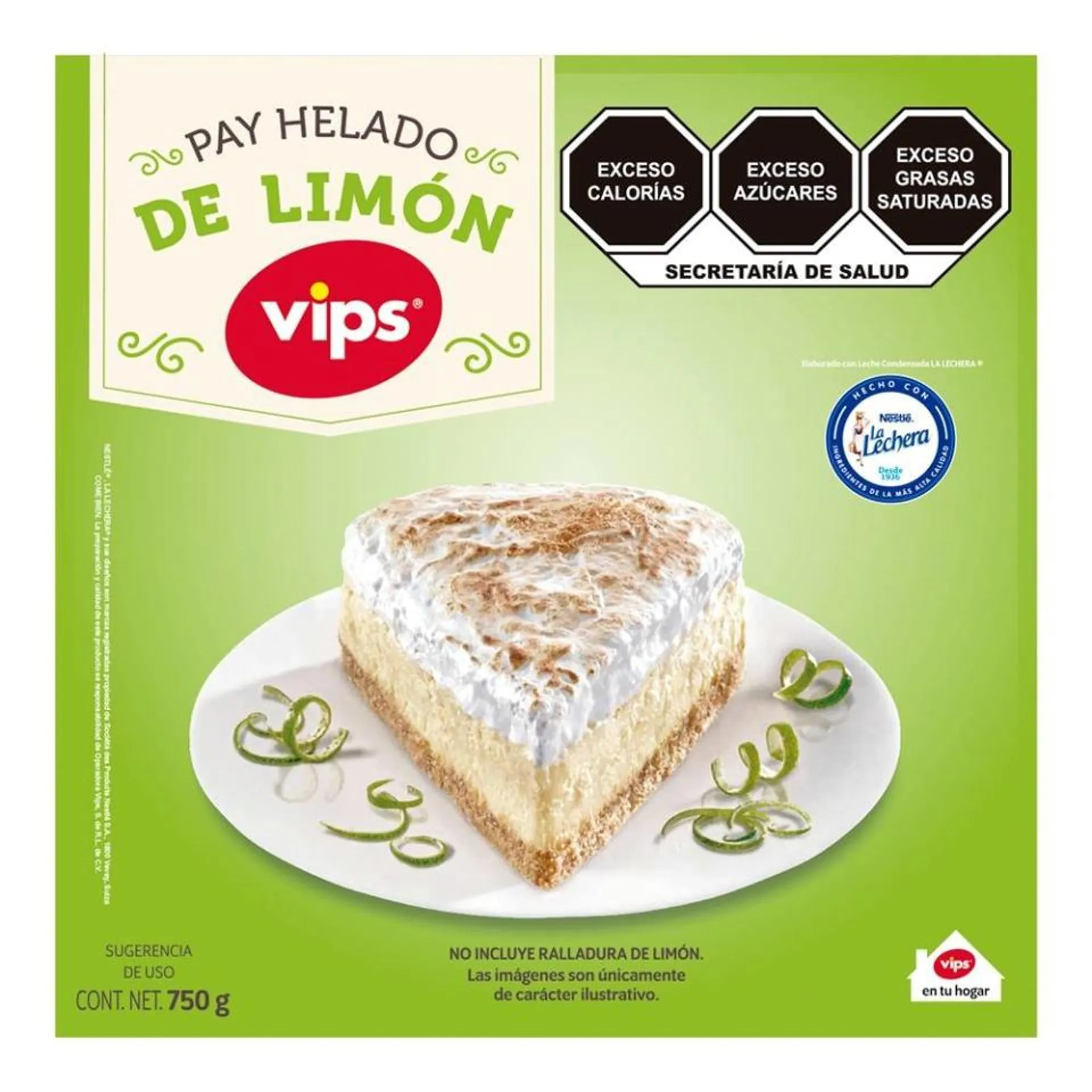Pay helado Vips La Lechera de limón 750 g