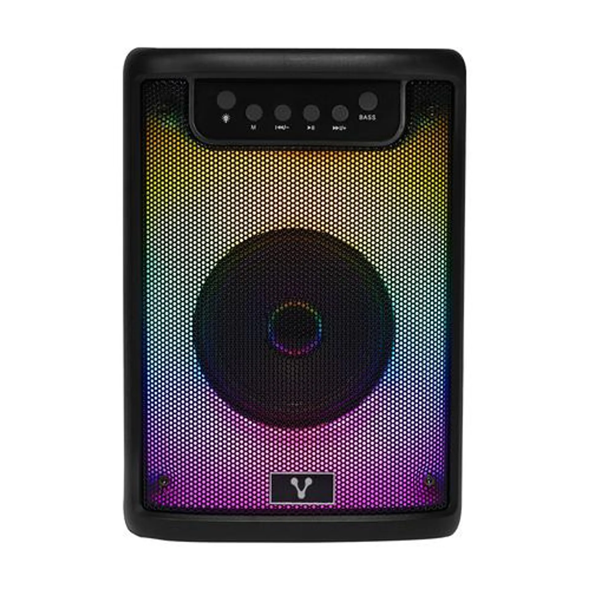 Vorago Ksp-205 Bocina Karaoke Bafle 4 Pulgadas Rgb Hasta 4 Hrs De Musica Micro Sd Tws Usb 3.5 Mm