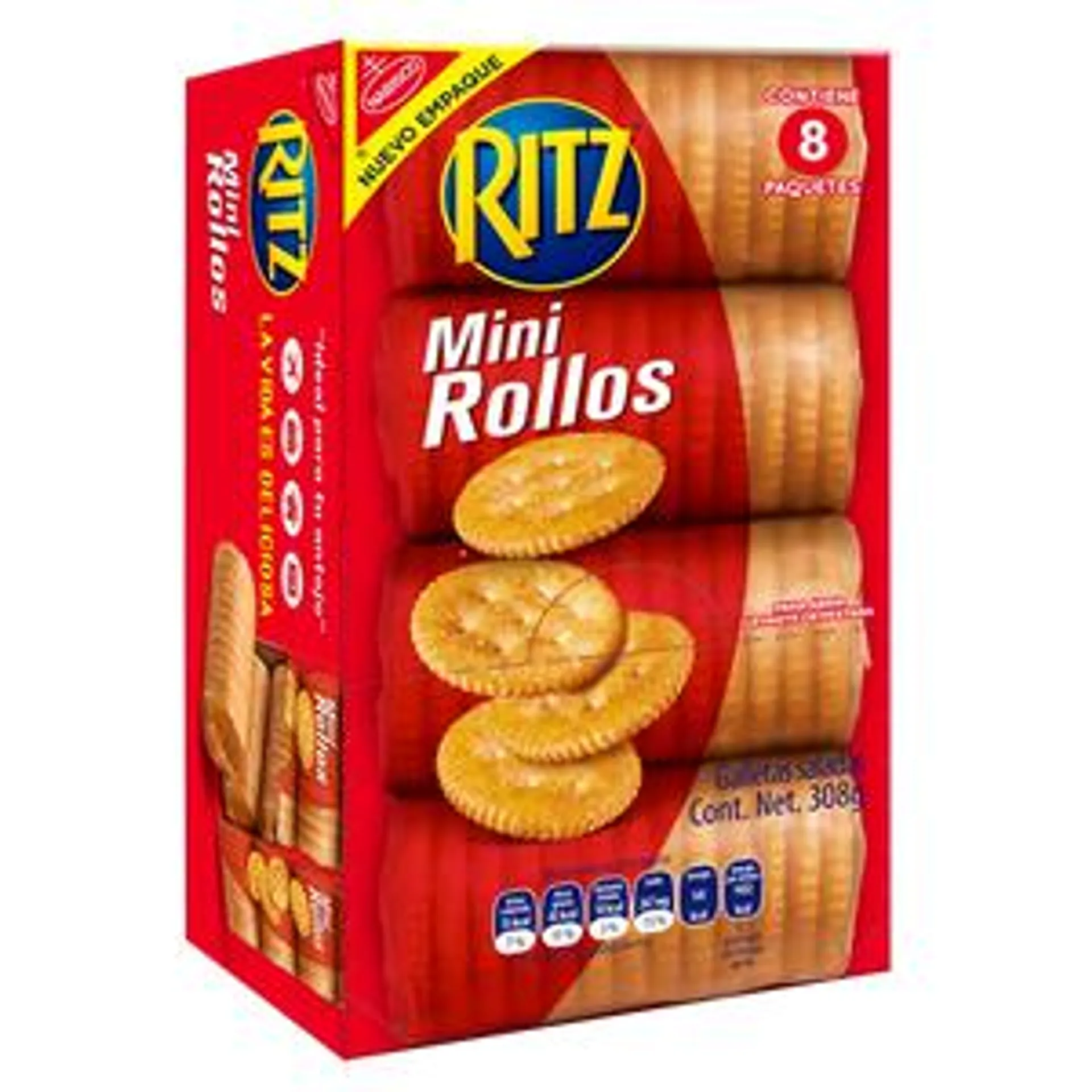 GALLETAS RITZ NABISCO MINI ROLLOS CAJA 308 GR.