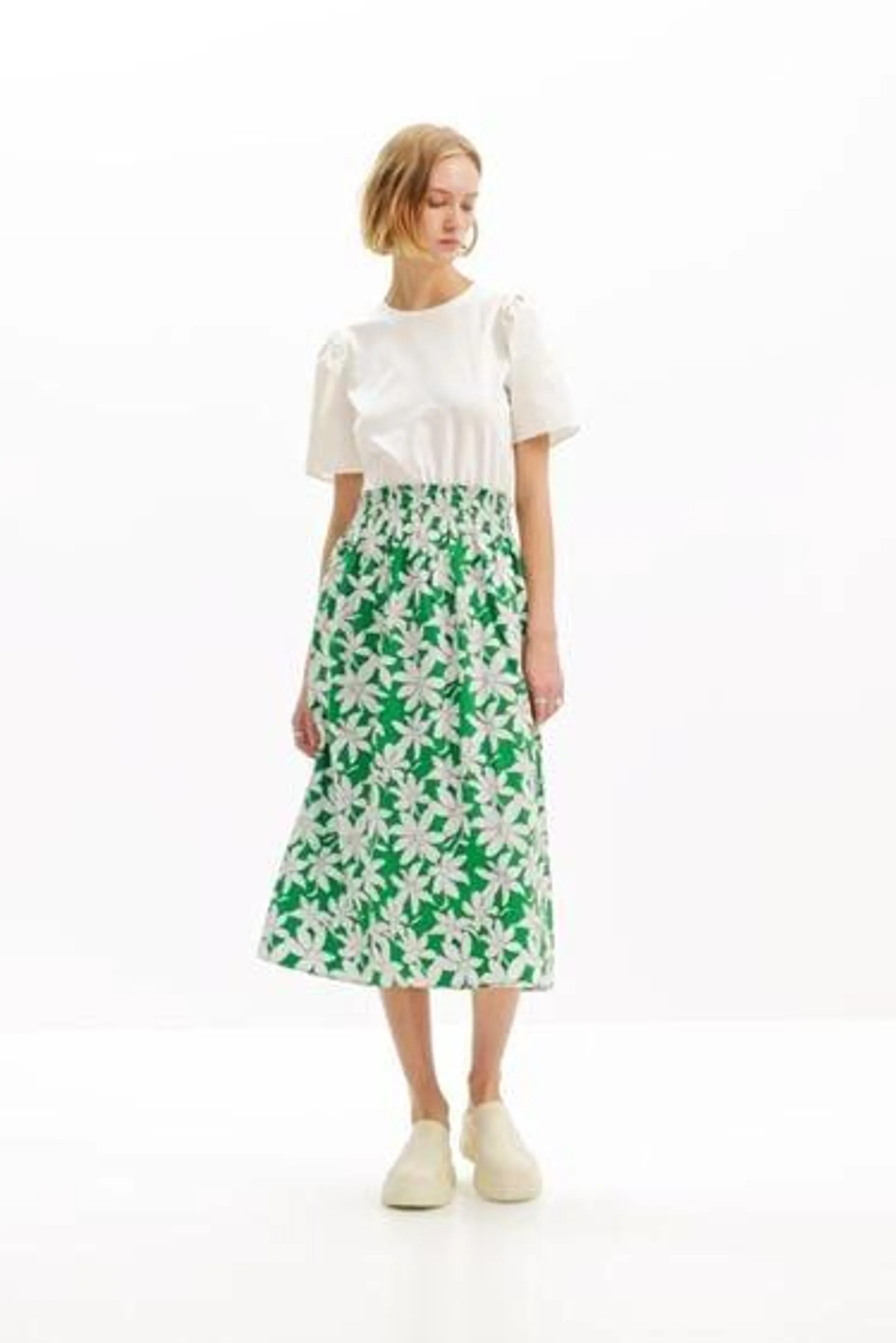 Midikleid Kombi Blumen