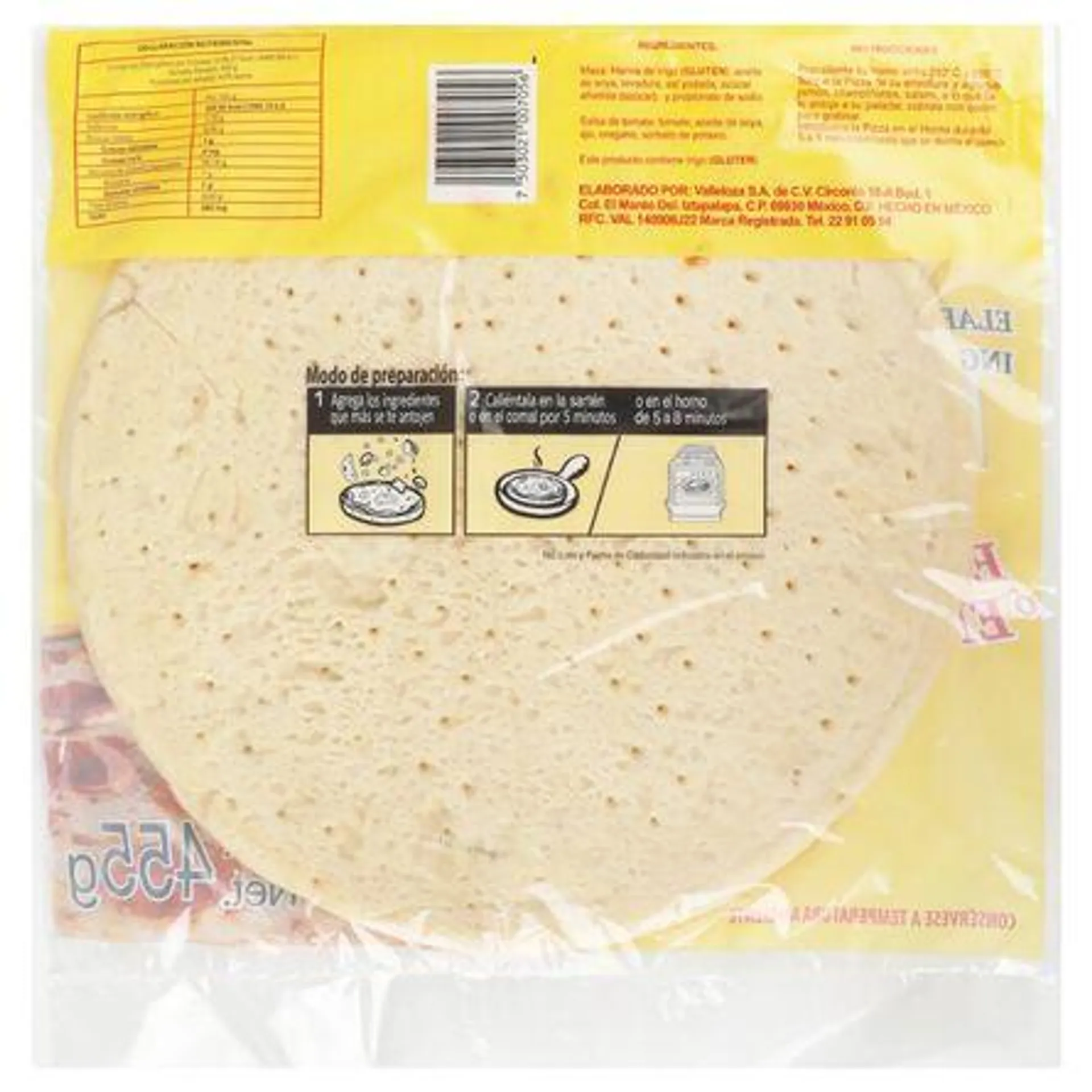 Base para pizza Valleloza 455 g