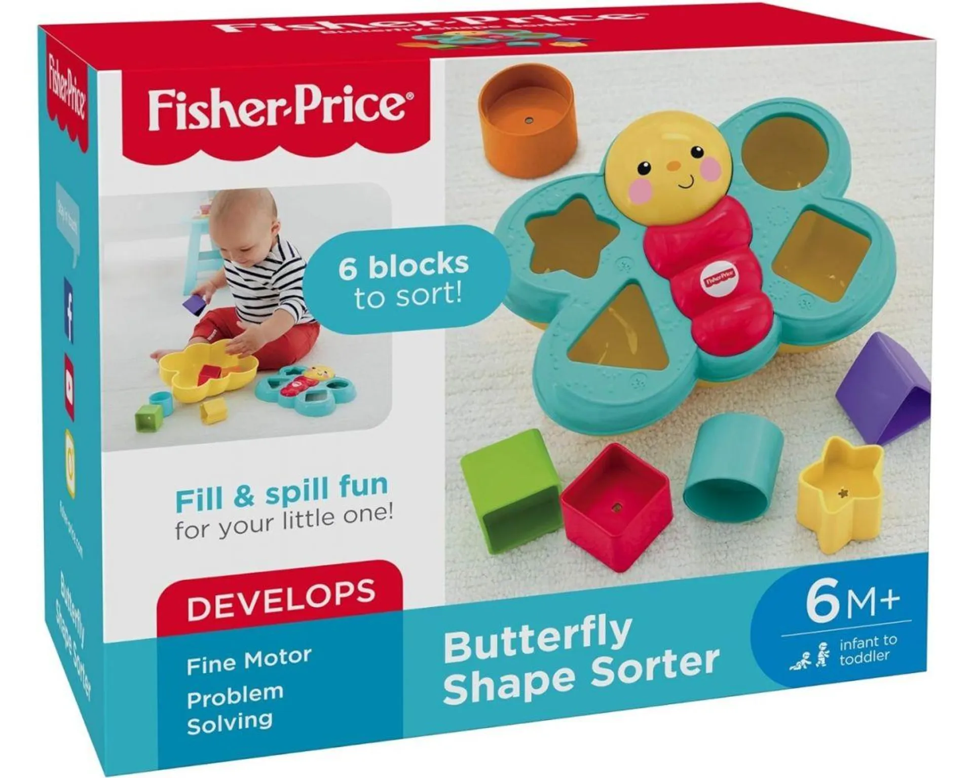 Fisher-Price Juguete para Bebés Mariposa De Bloques