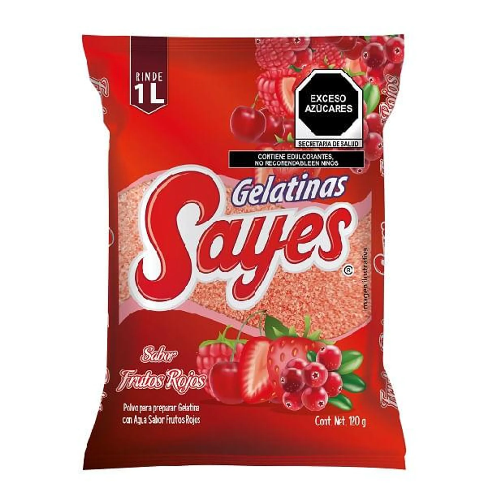 Gelatina Sayes agua frutos rojos 120 g