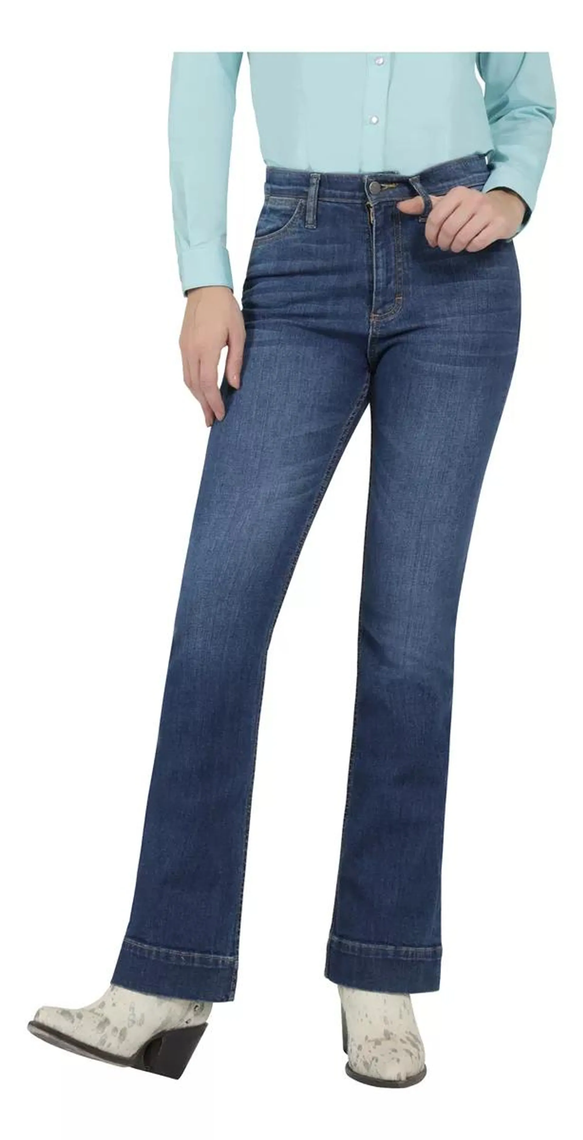 Jeans Vaquero Mujer Wrangler High Rise Flare 017