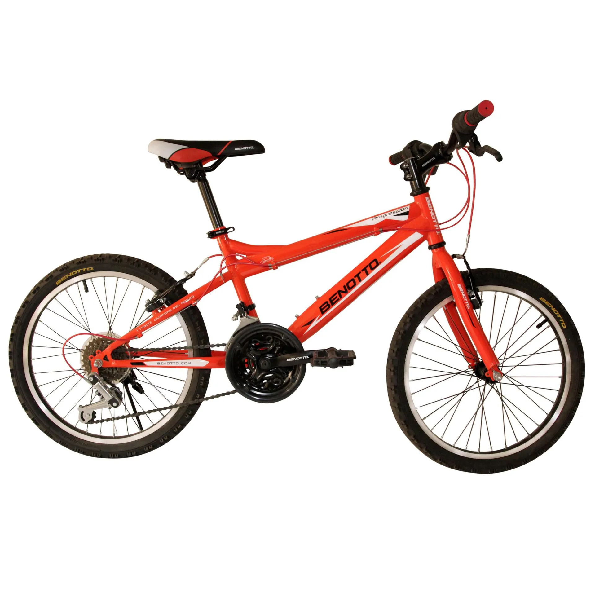 Bicicleta BENOTTO Montaña PROGRESSION R20 21V. Niño Frenos ”V” Acero Naranja Talla:UN