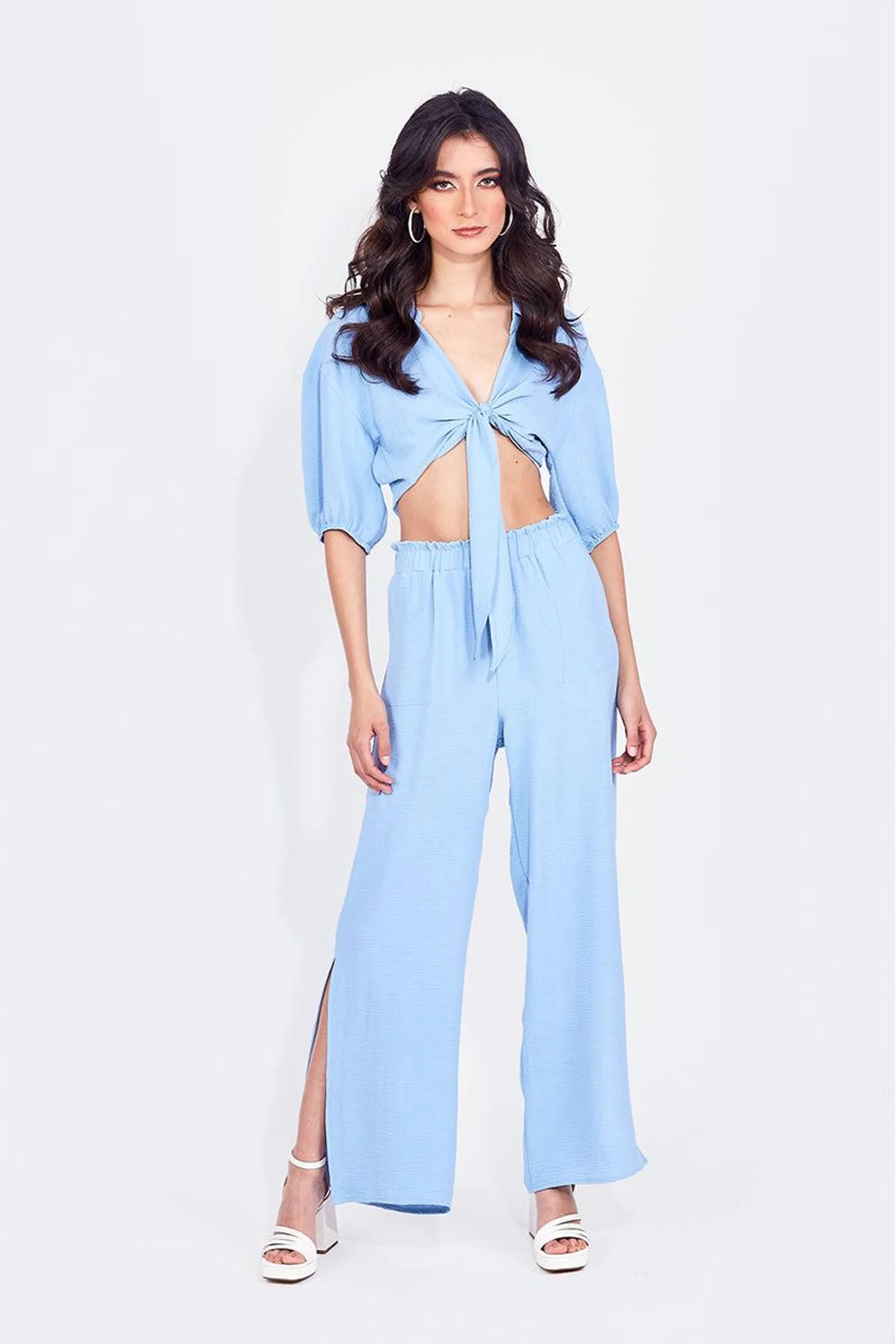 Conjunto Azul Blusa y Pantalón