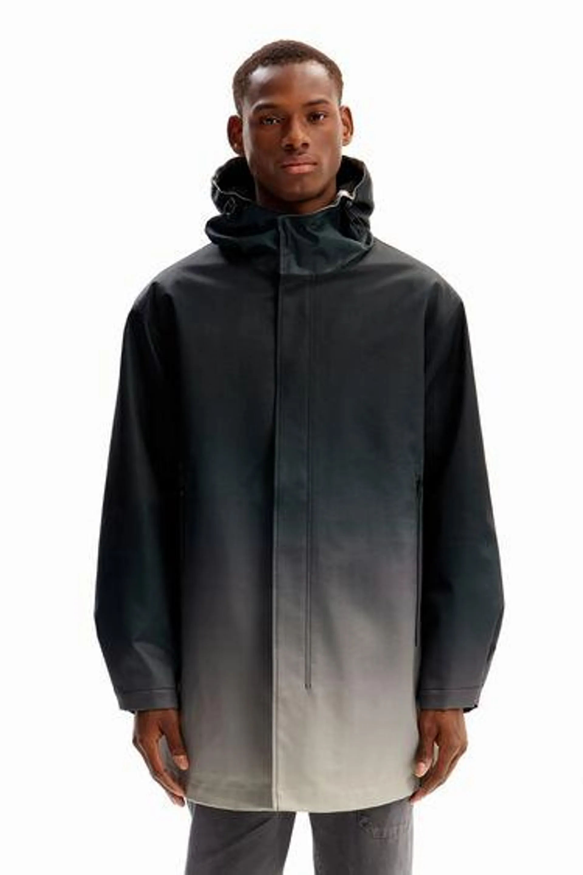 Parka degradado capucha