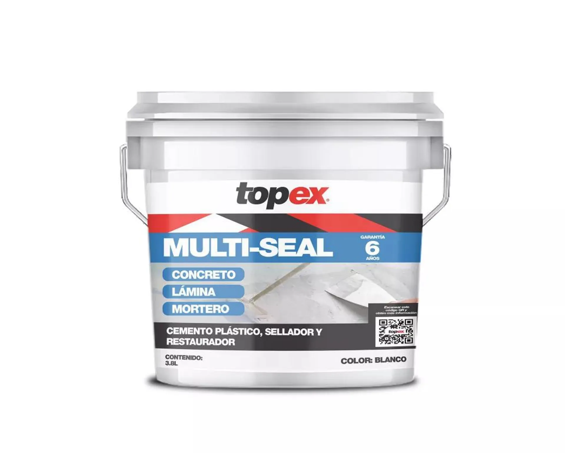 Cemento plástico, sellador y restaurador blanco Topex multi-seal 3.8 l